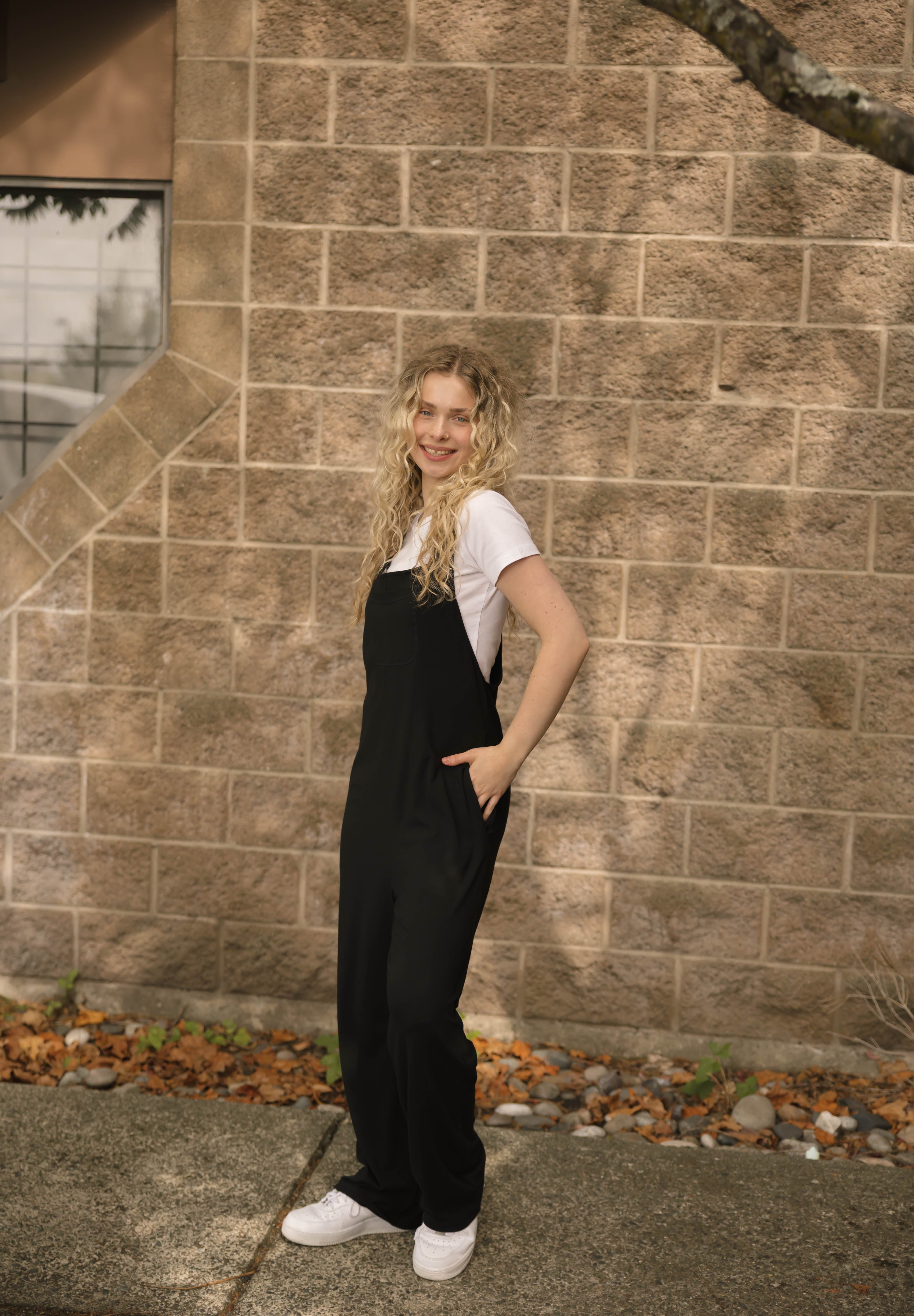 Mia Romperalls Full Length in Midnight Black