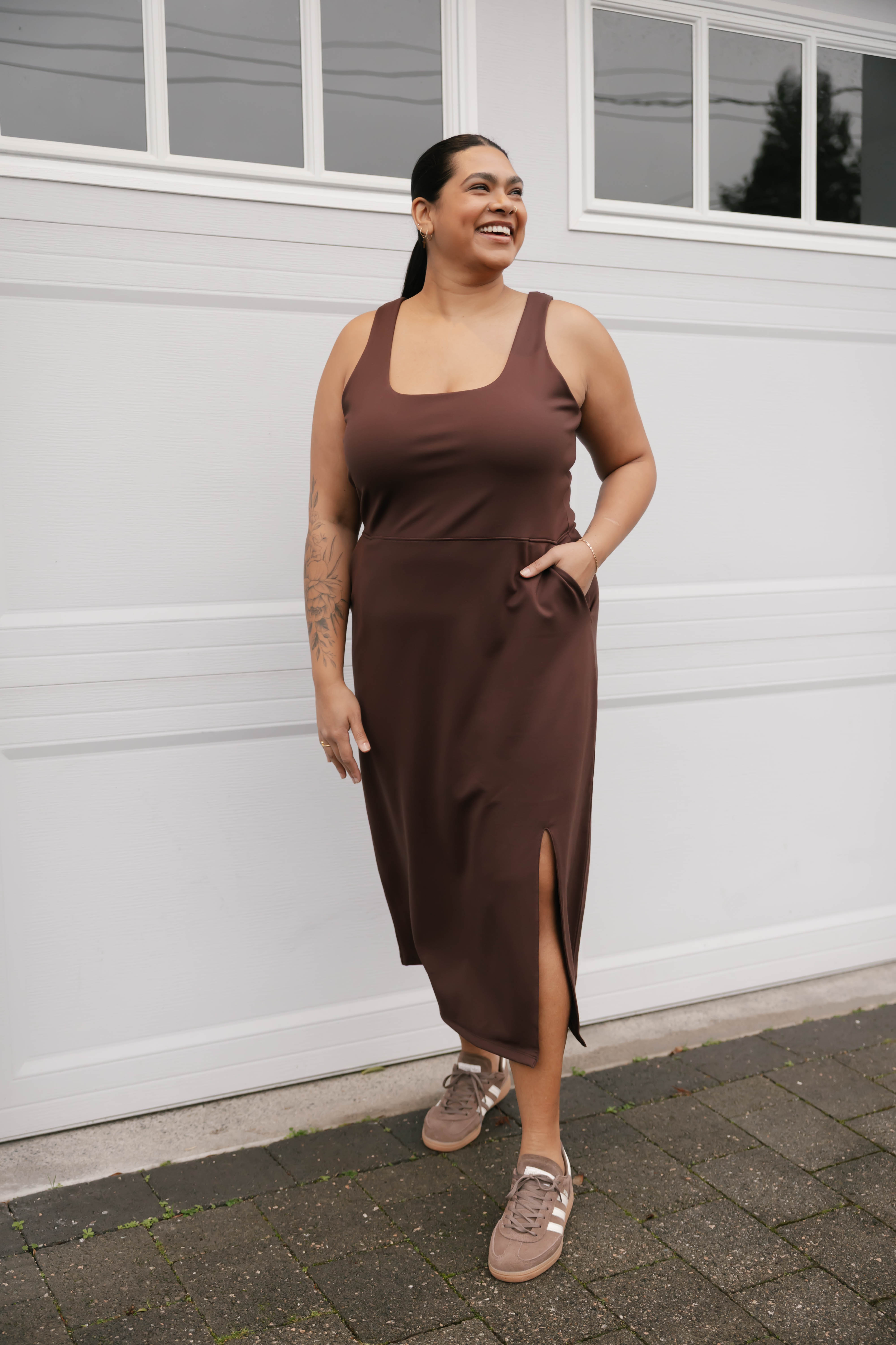 Microscuba Dress in Espresso