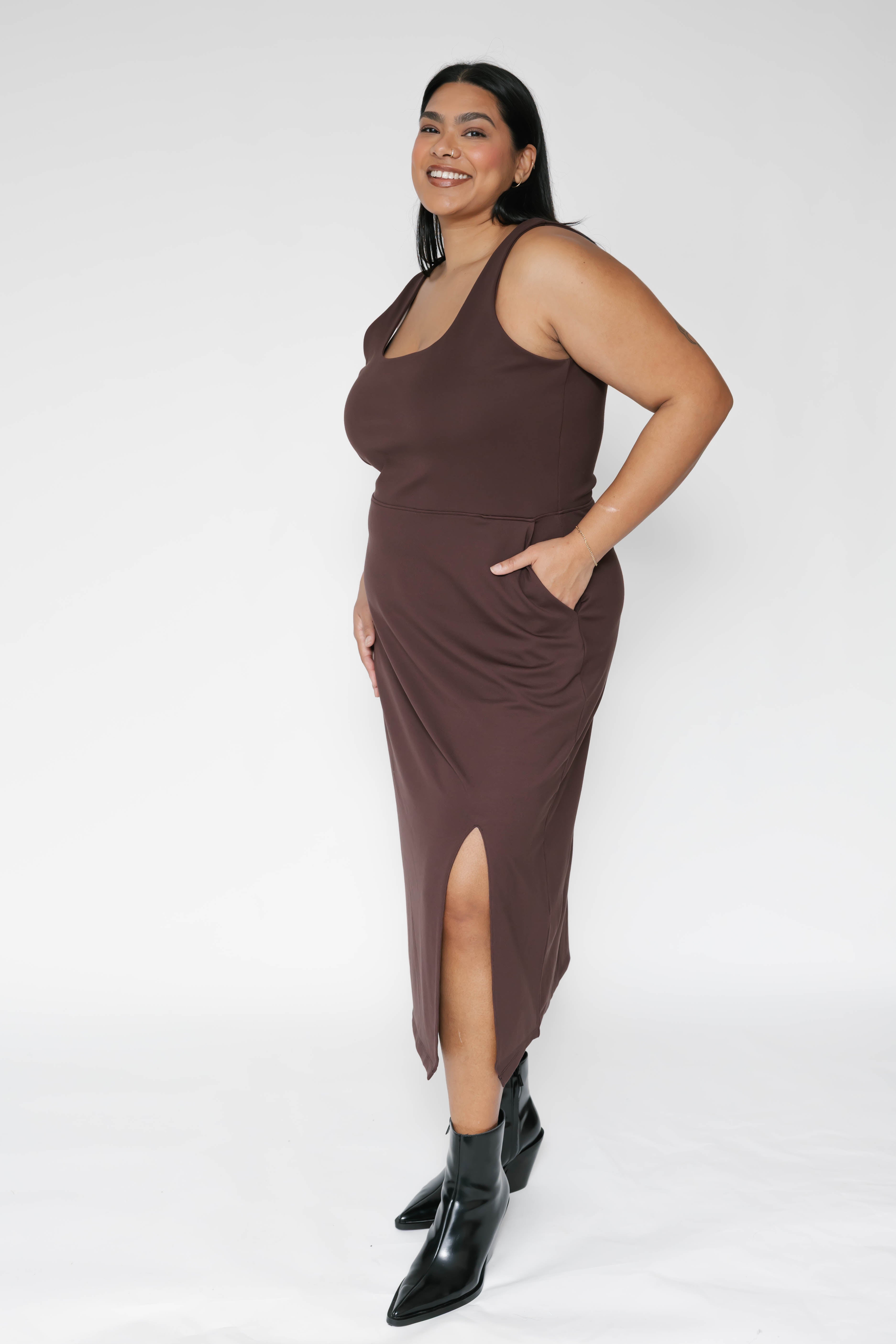 Microscuba Dress in Espresso