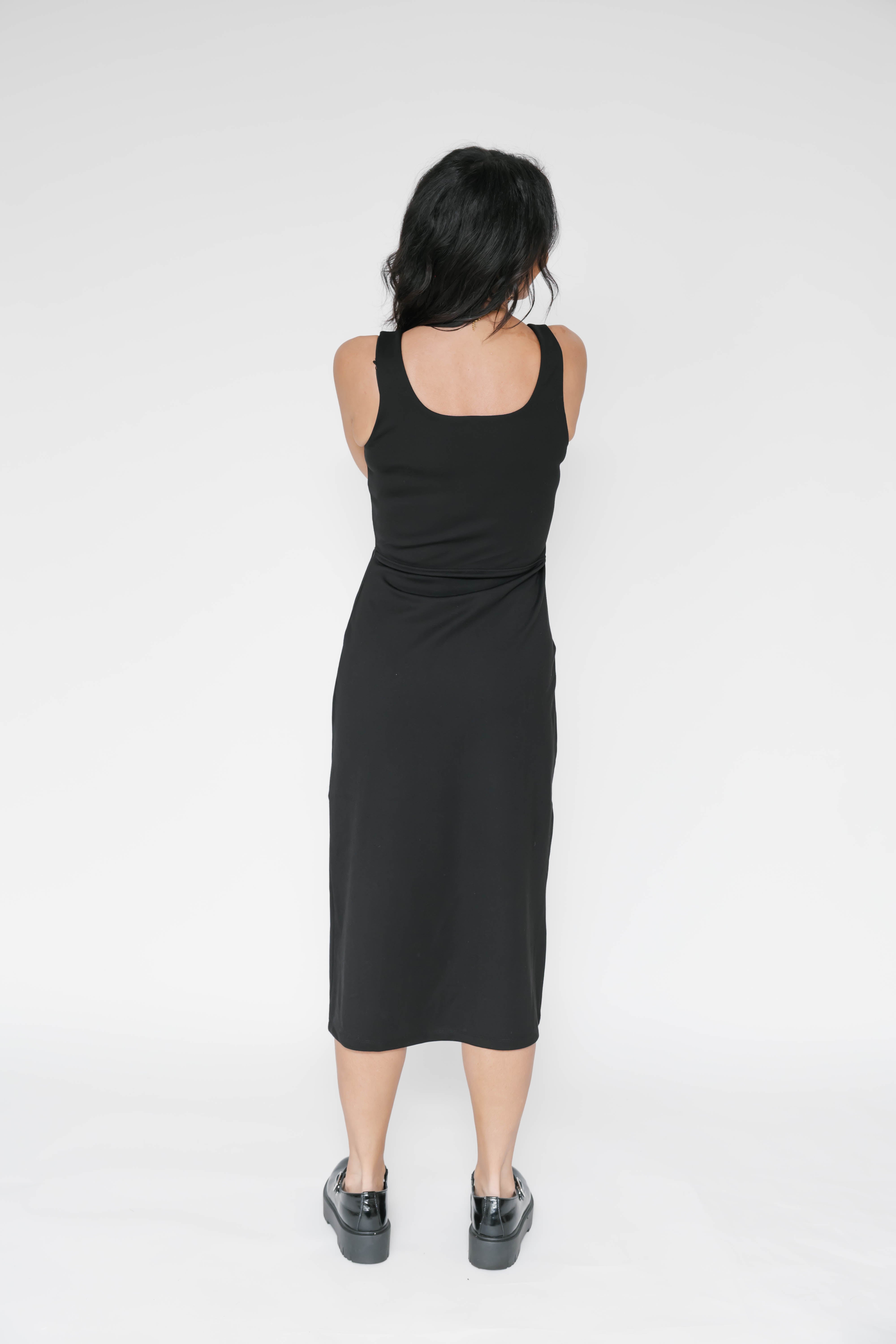 Microscuba Dress in Midnight Black