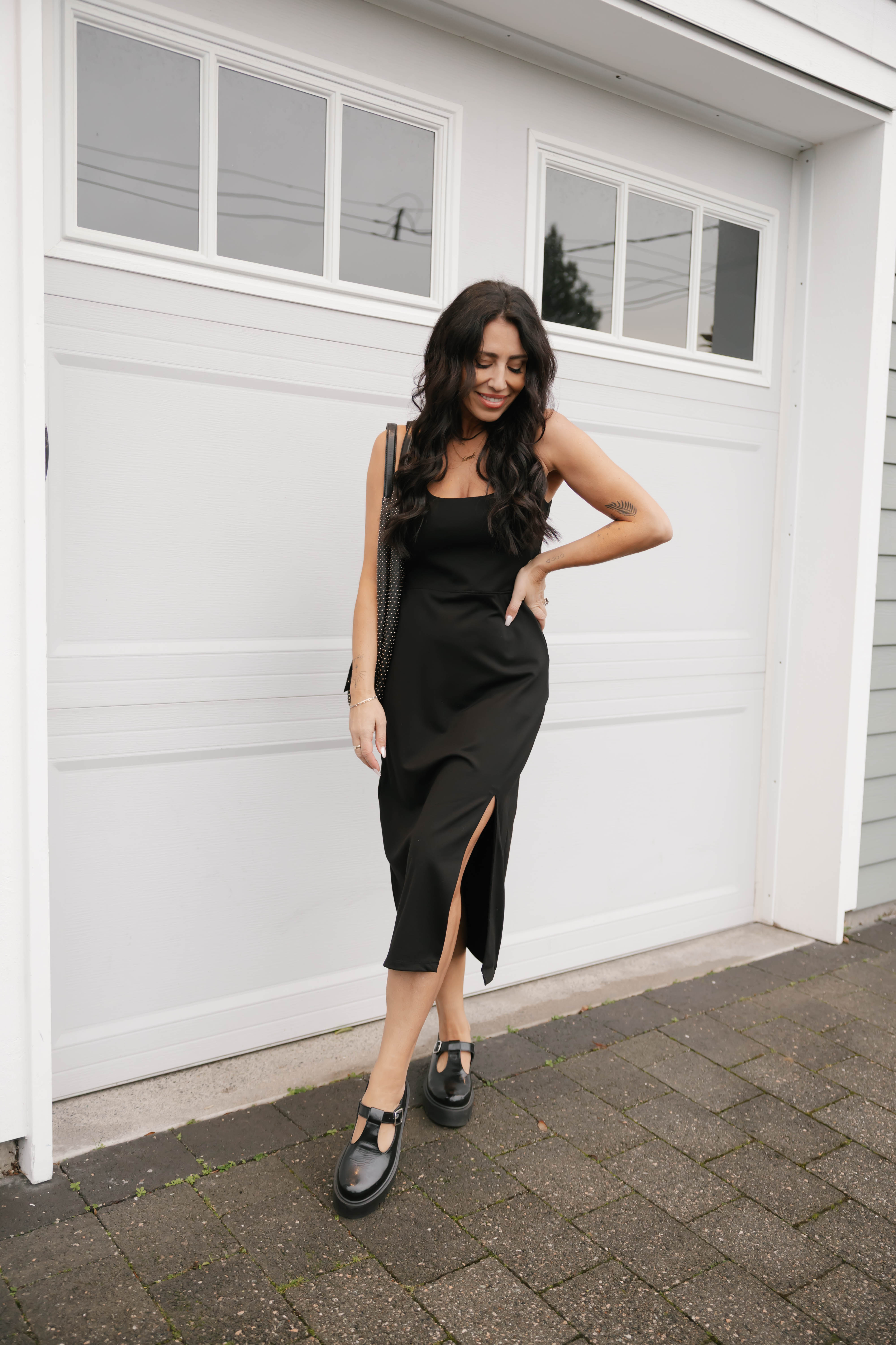 Microscuba Dress in Midnight Black