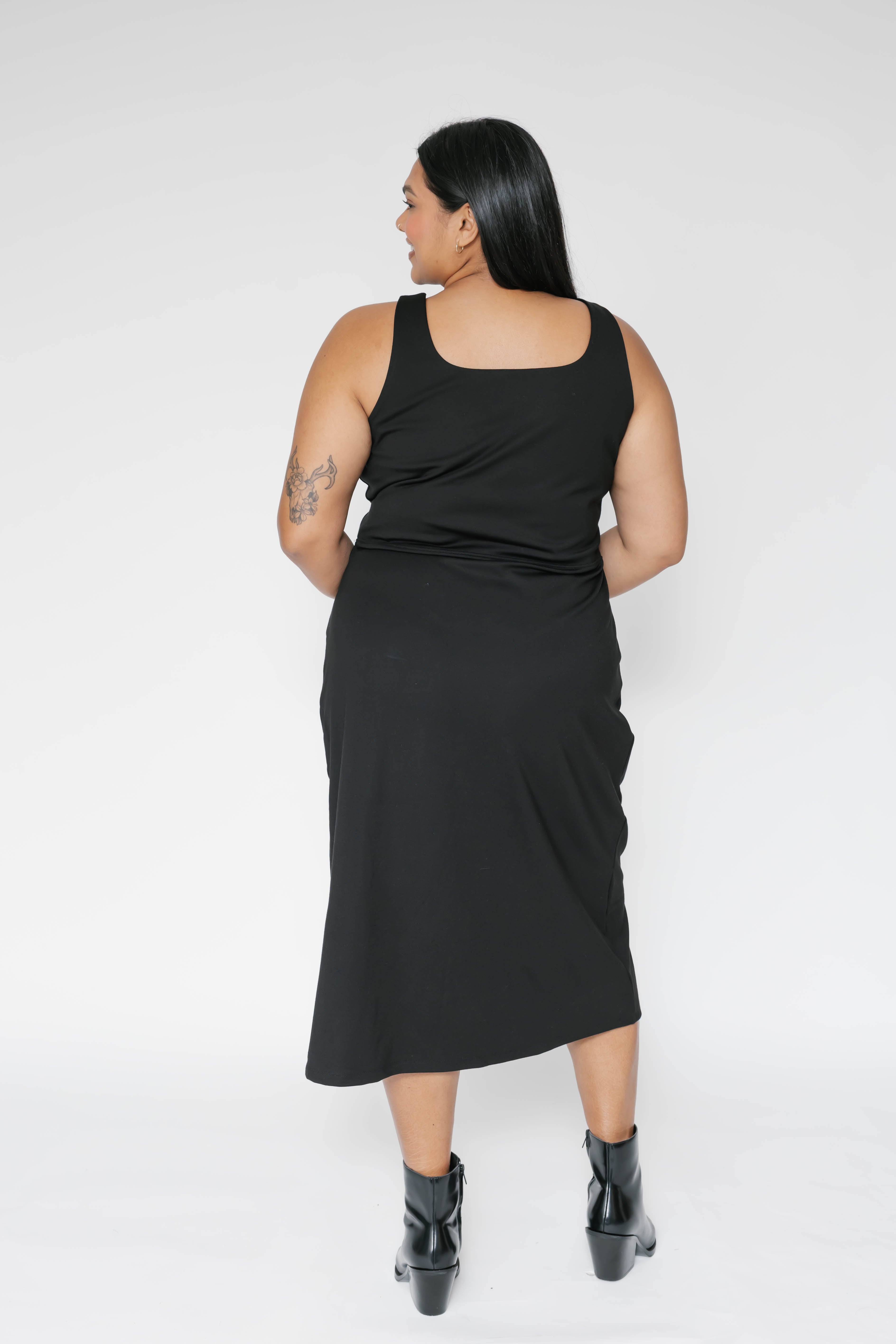Microscuba Dress in Midnight Black