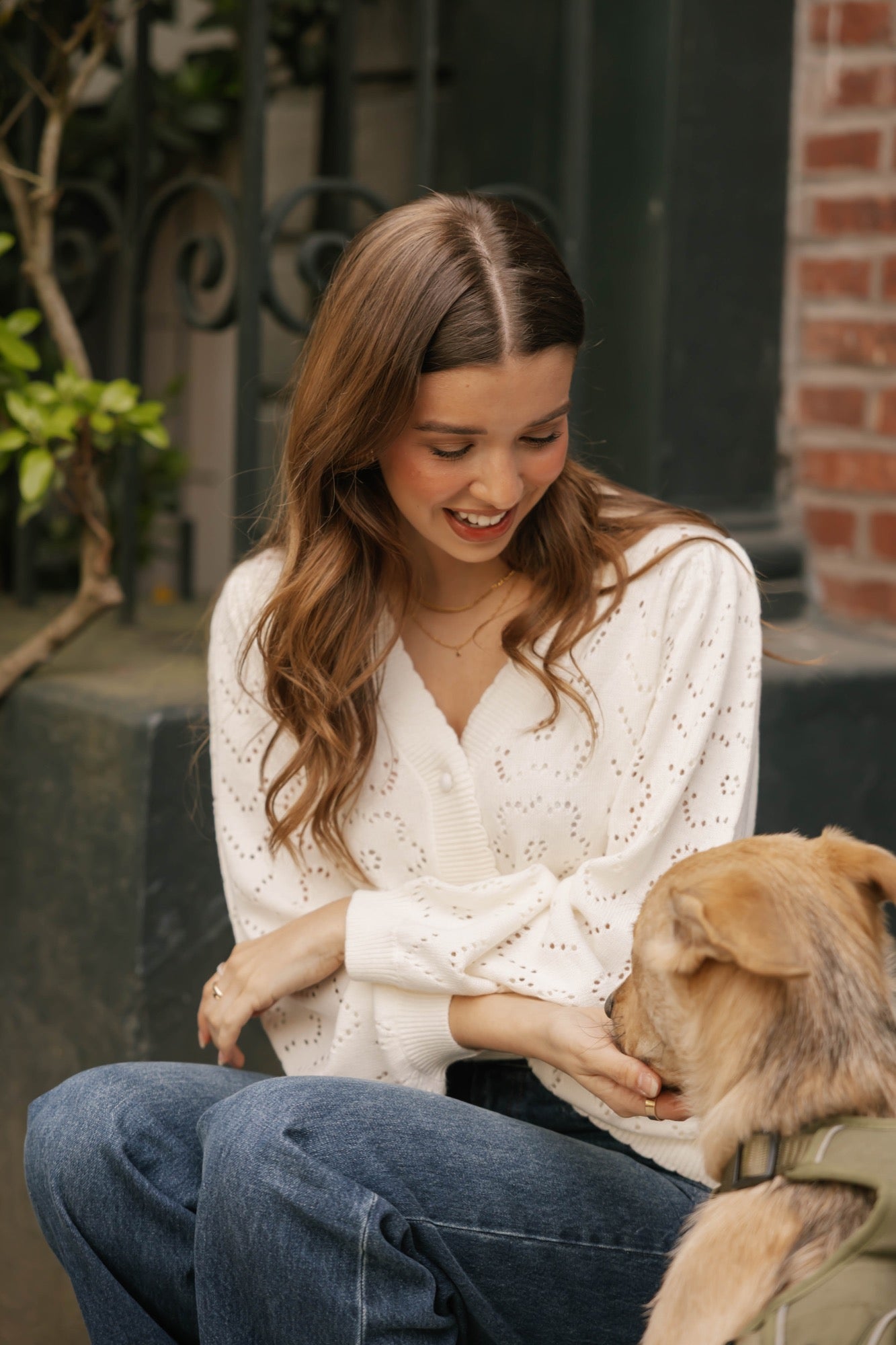 Mila Floral Cardigan in Cream