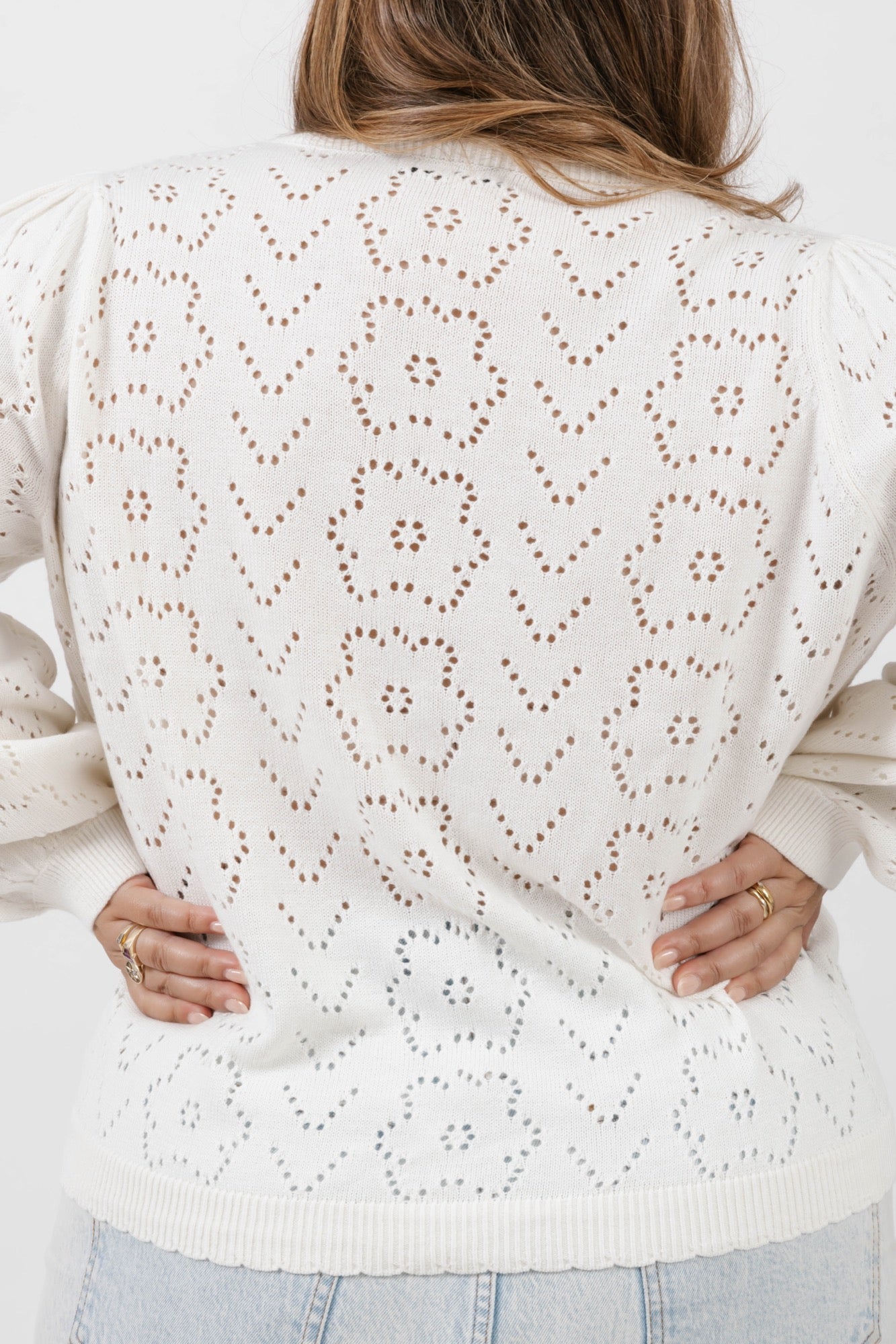 Mila Floral Cardigan in Cream