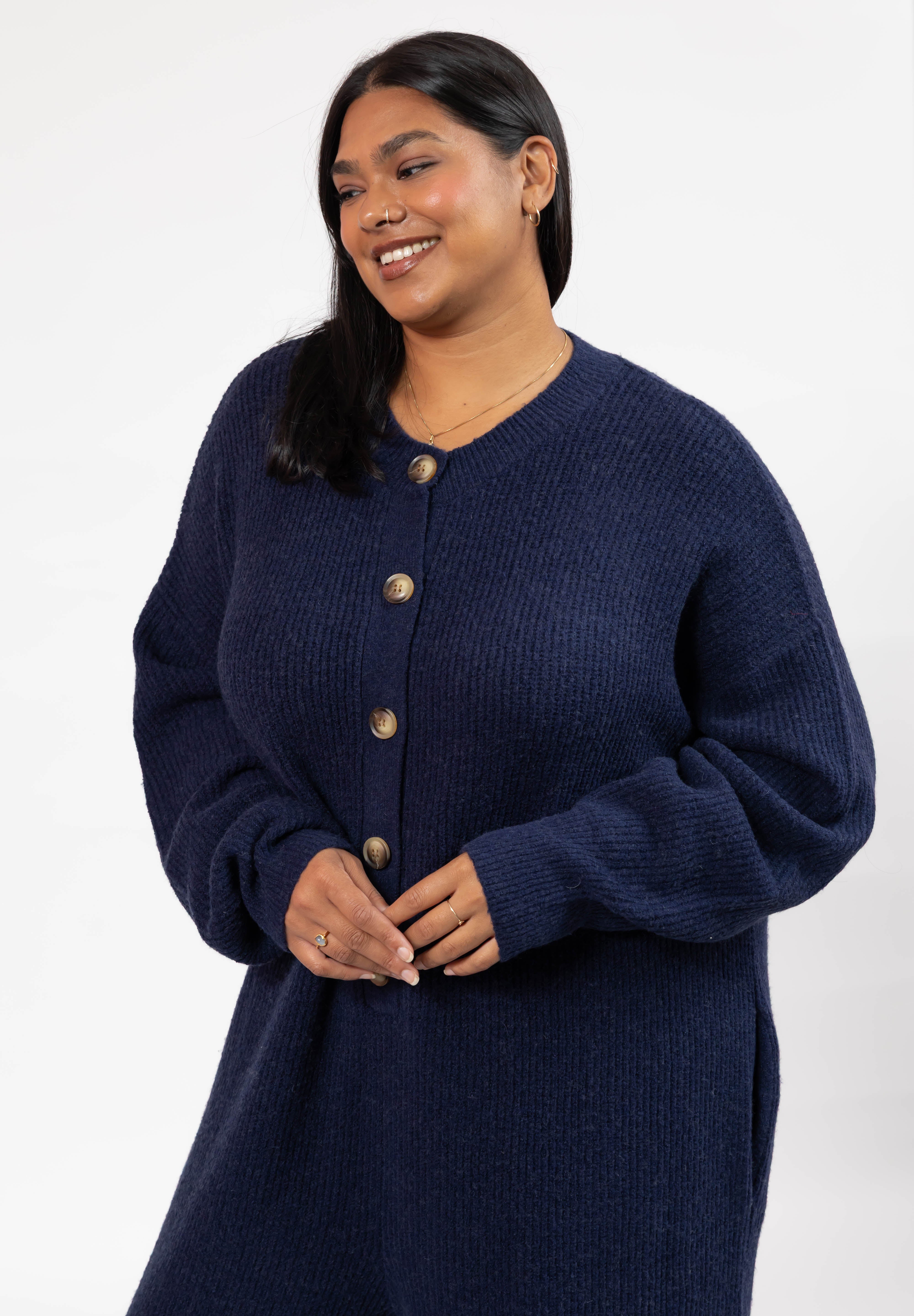 Millie Ribbed Wide Leg Romper in Dark Navy