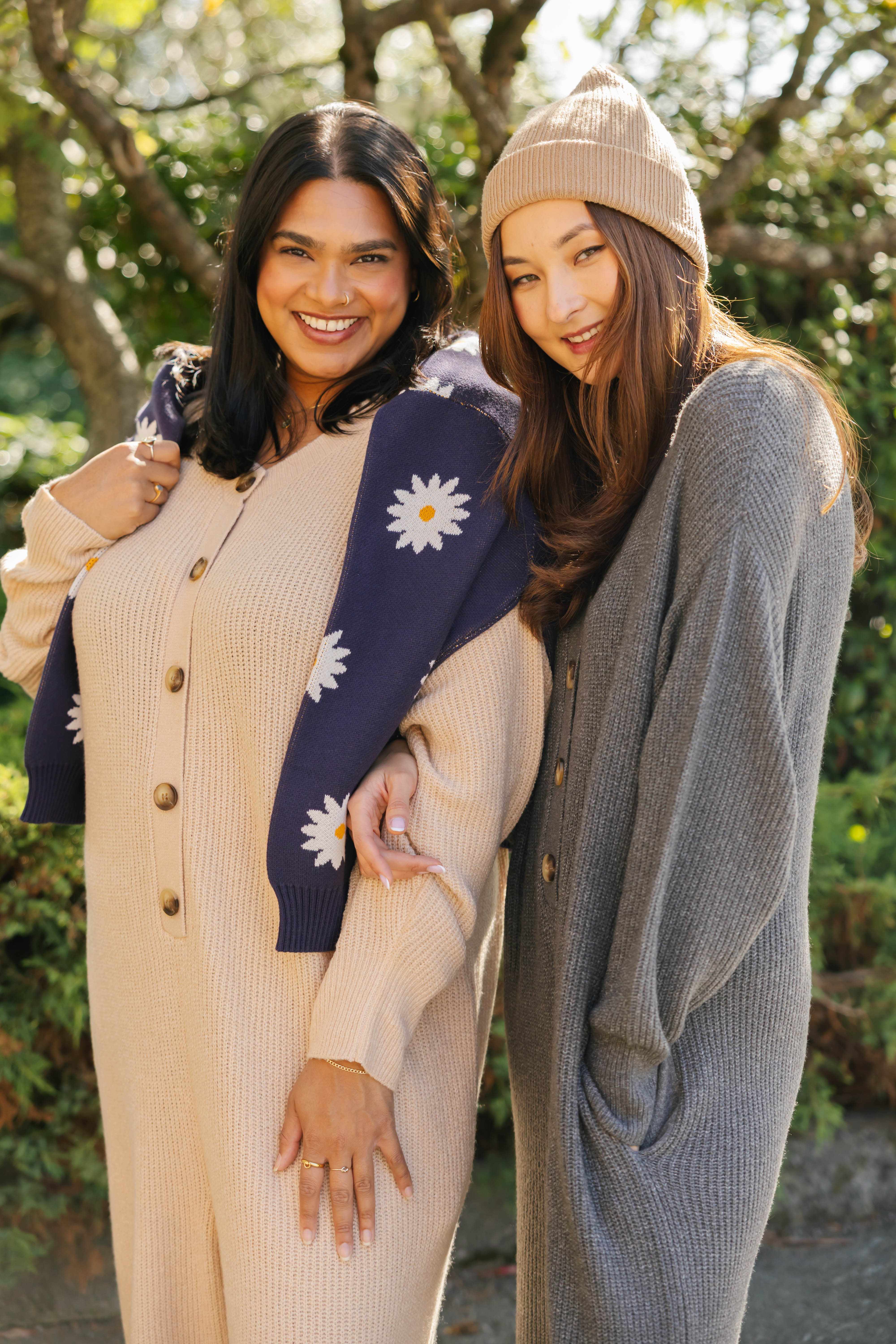 Millie Ribbed Wide Leg Romper in Heather Charcoal