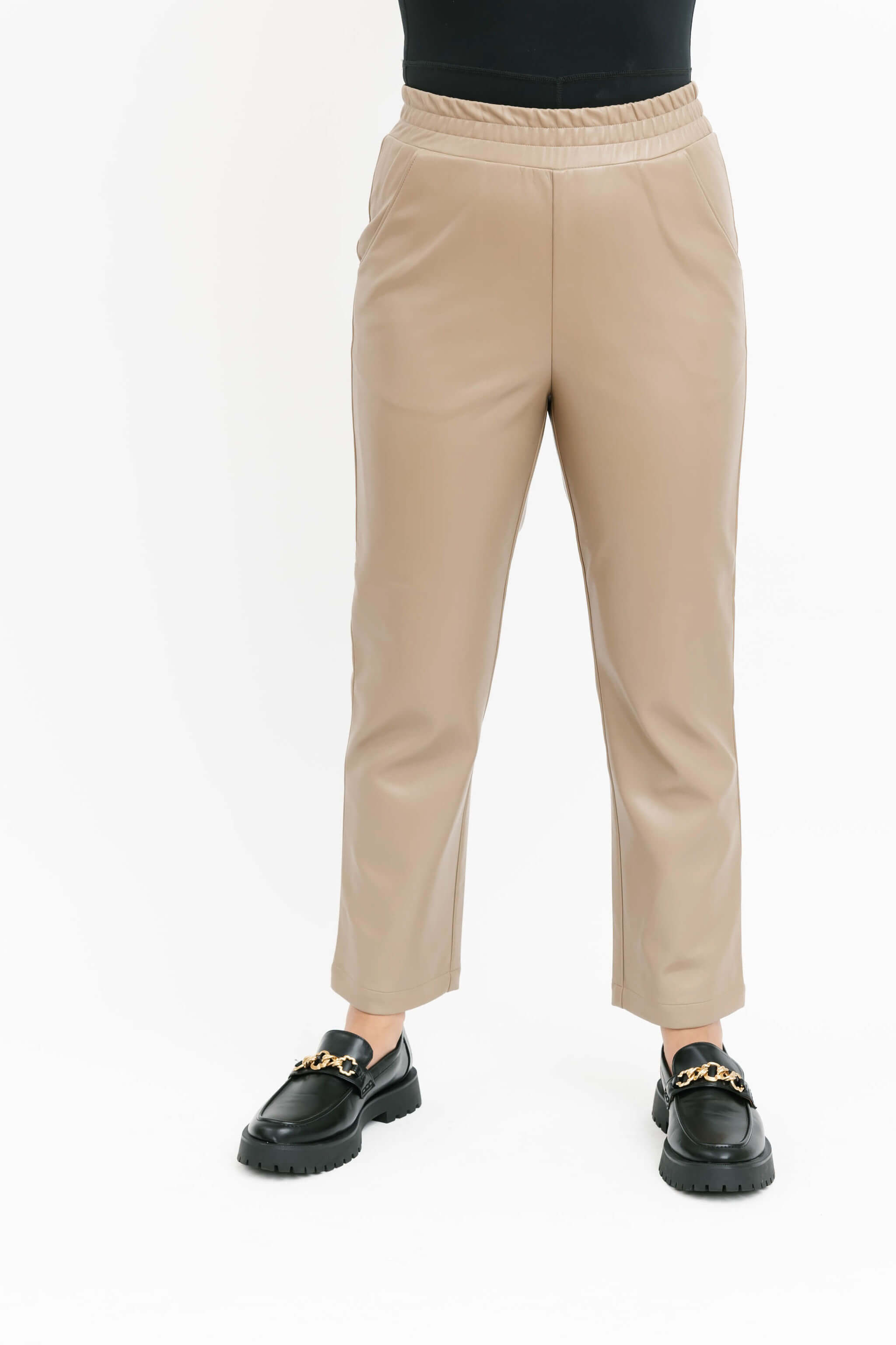 Murphy Vegan Leather Pant in Taupe