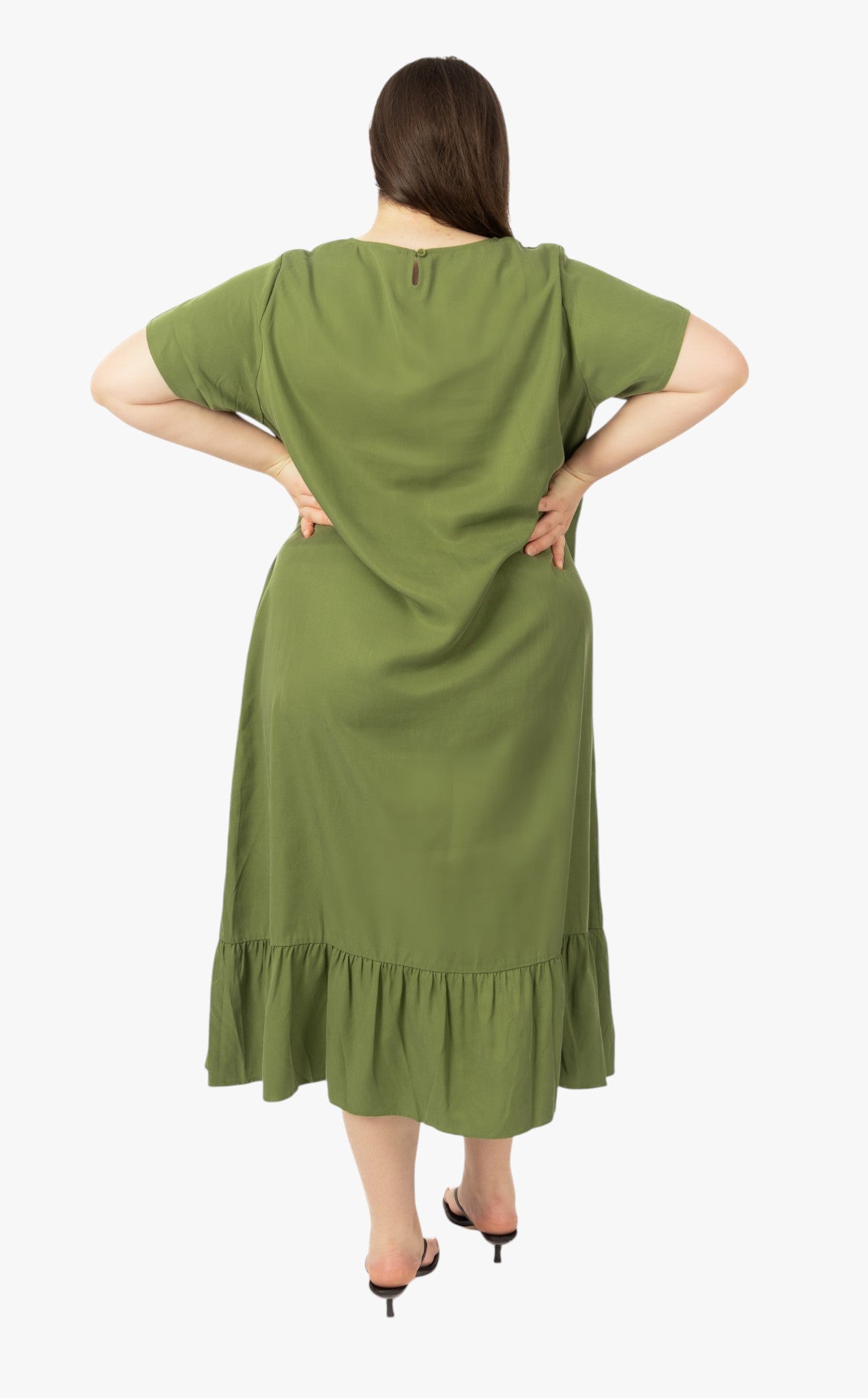 Olivia Midi Dress in Olive Green