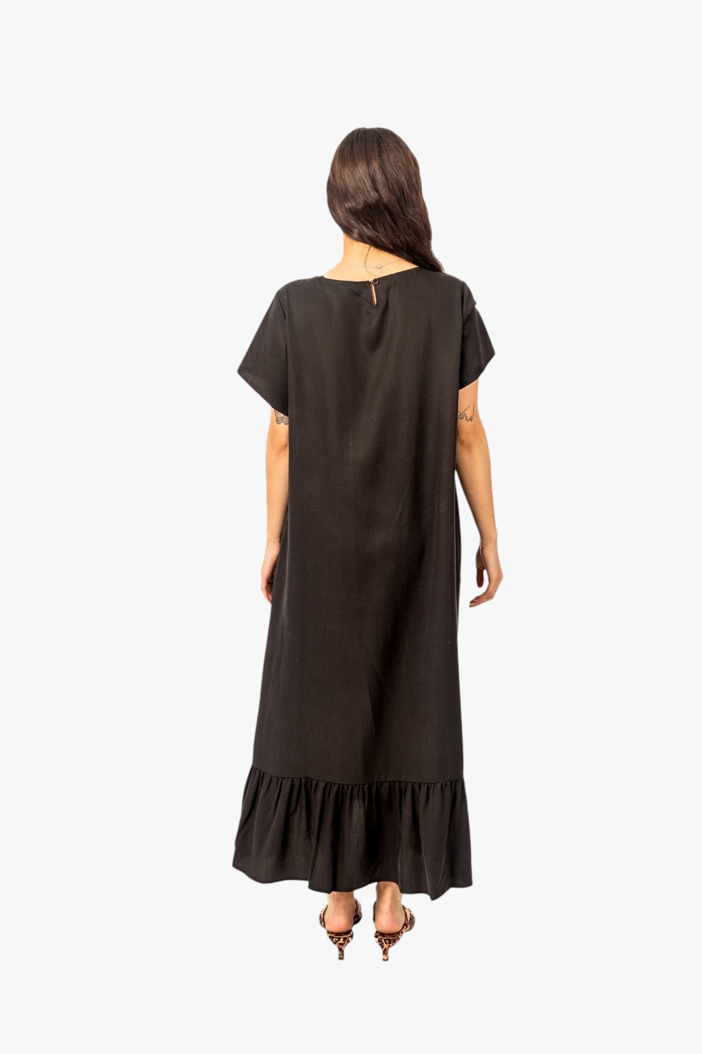 Olivia Midi Dress in Soft Black