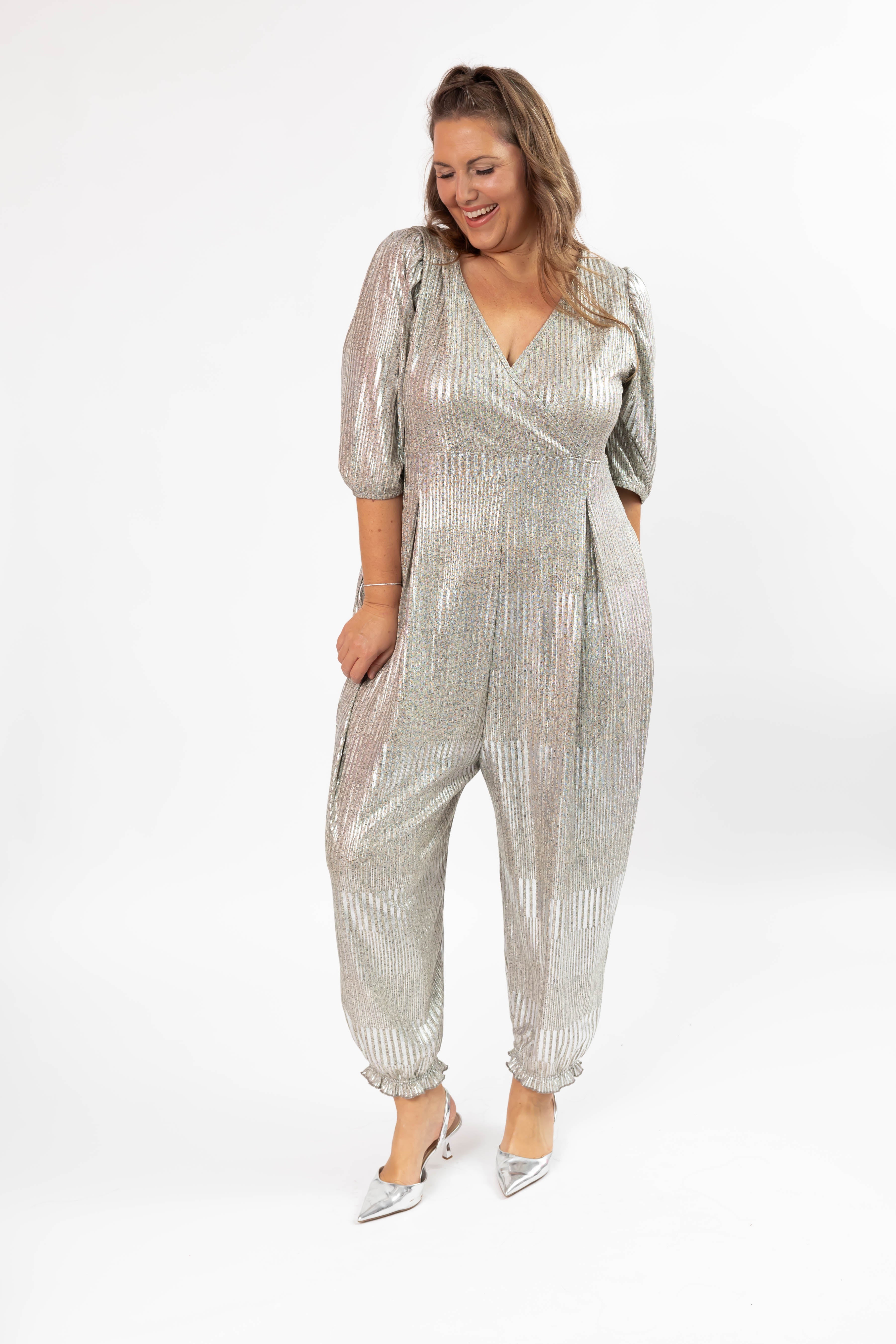 Payton Romper in Silver Shimmer