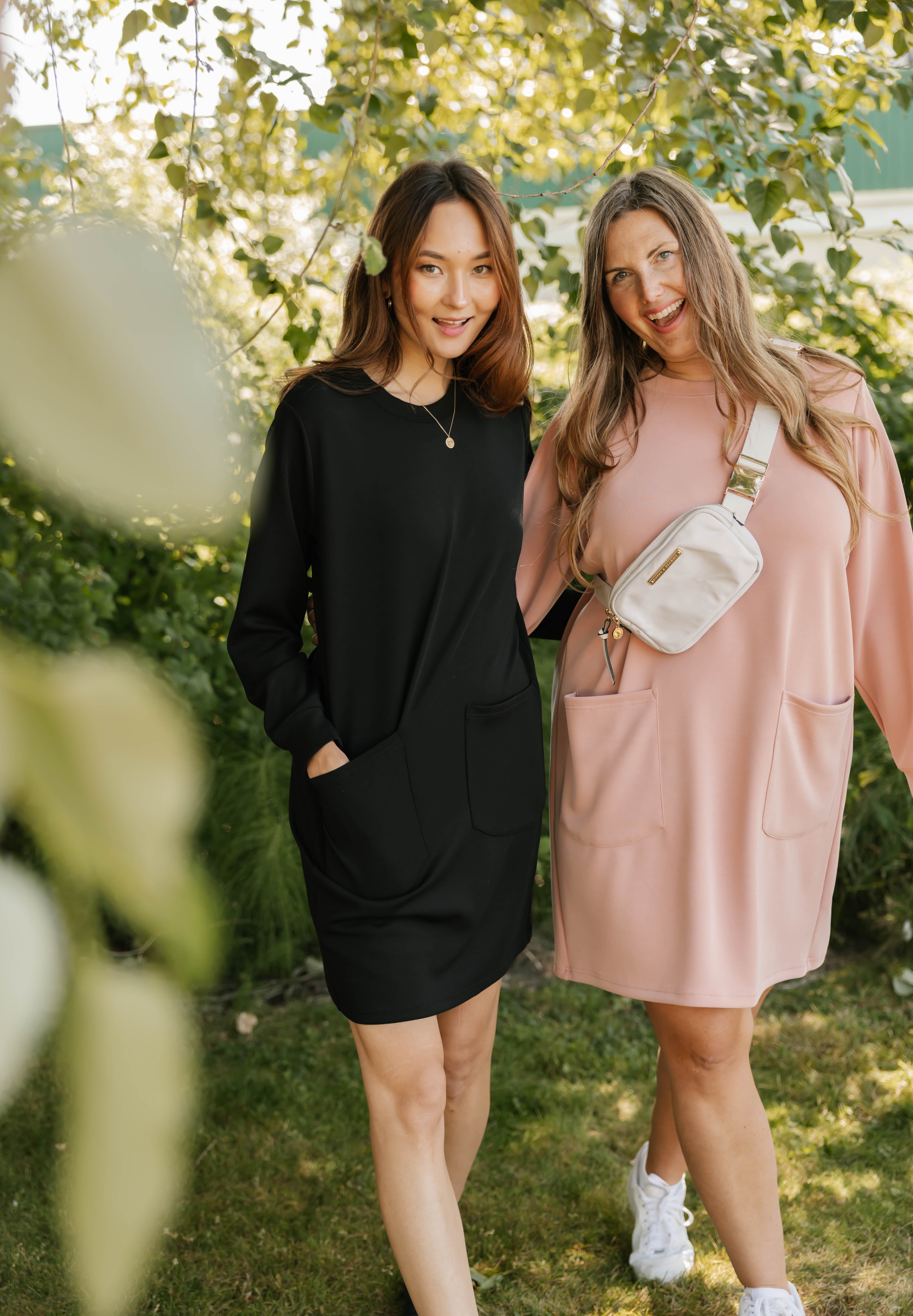 Piper Microscuba Mini Dress in Midnight Black