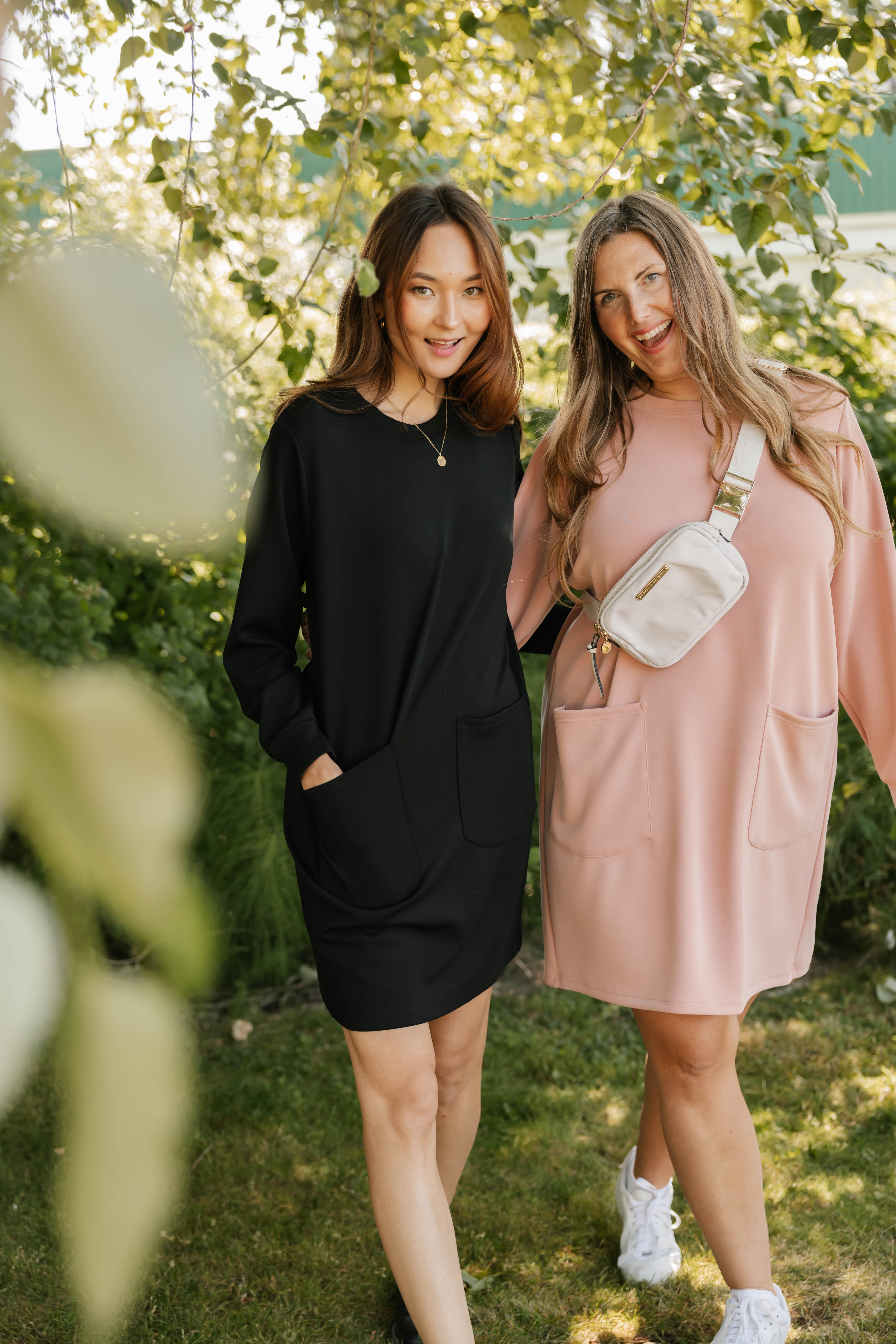 Piper Microscuba Mini Dress in Midnight Black