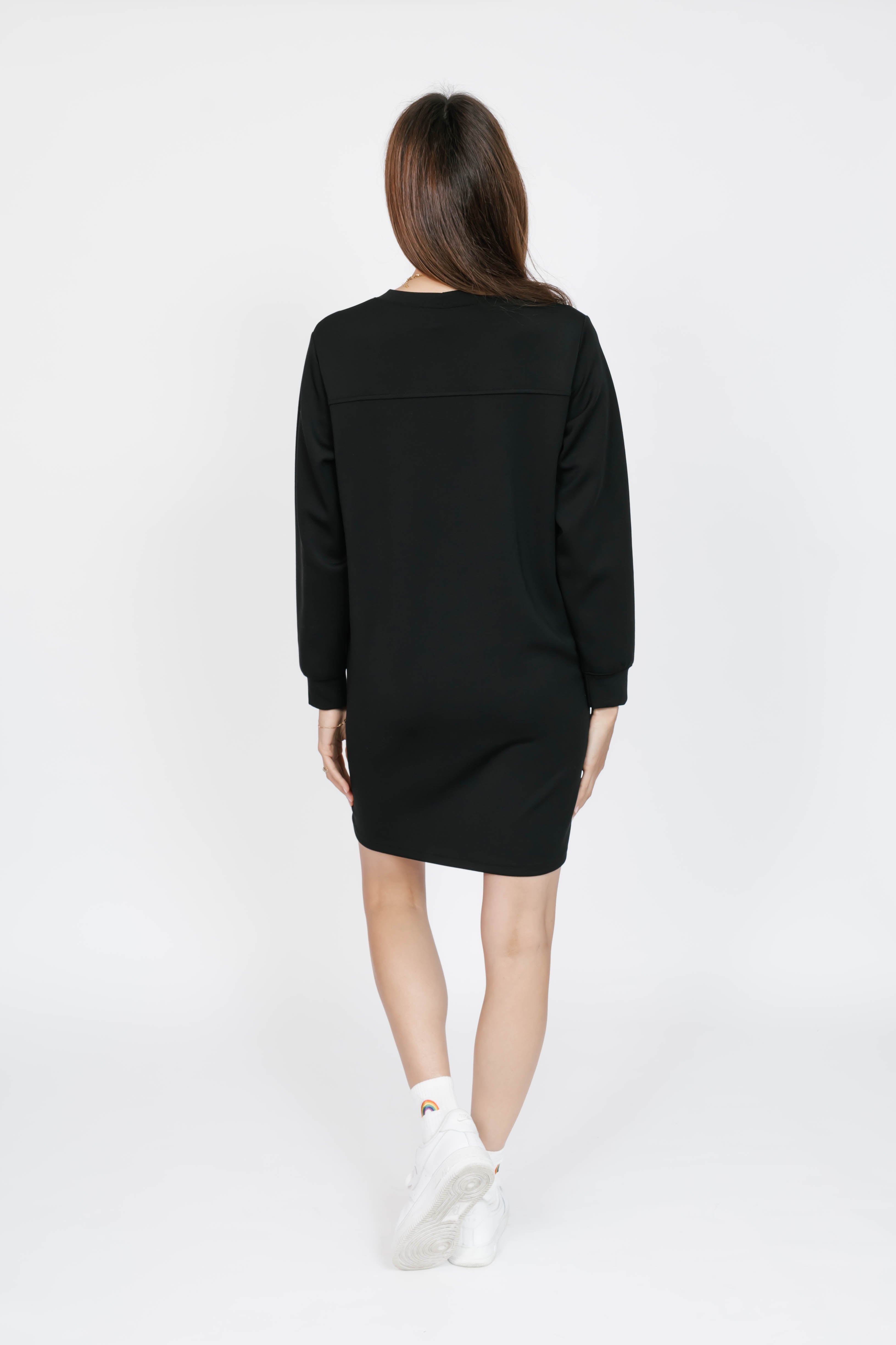 Piper Microscuba Mini Dress in Midnight Black