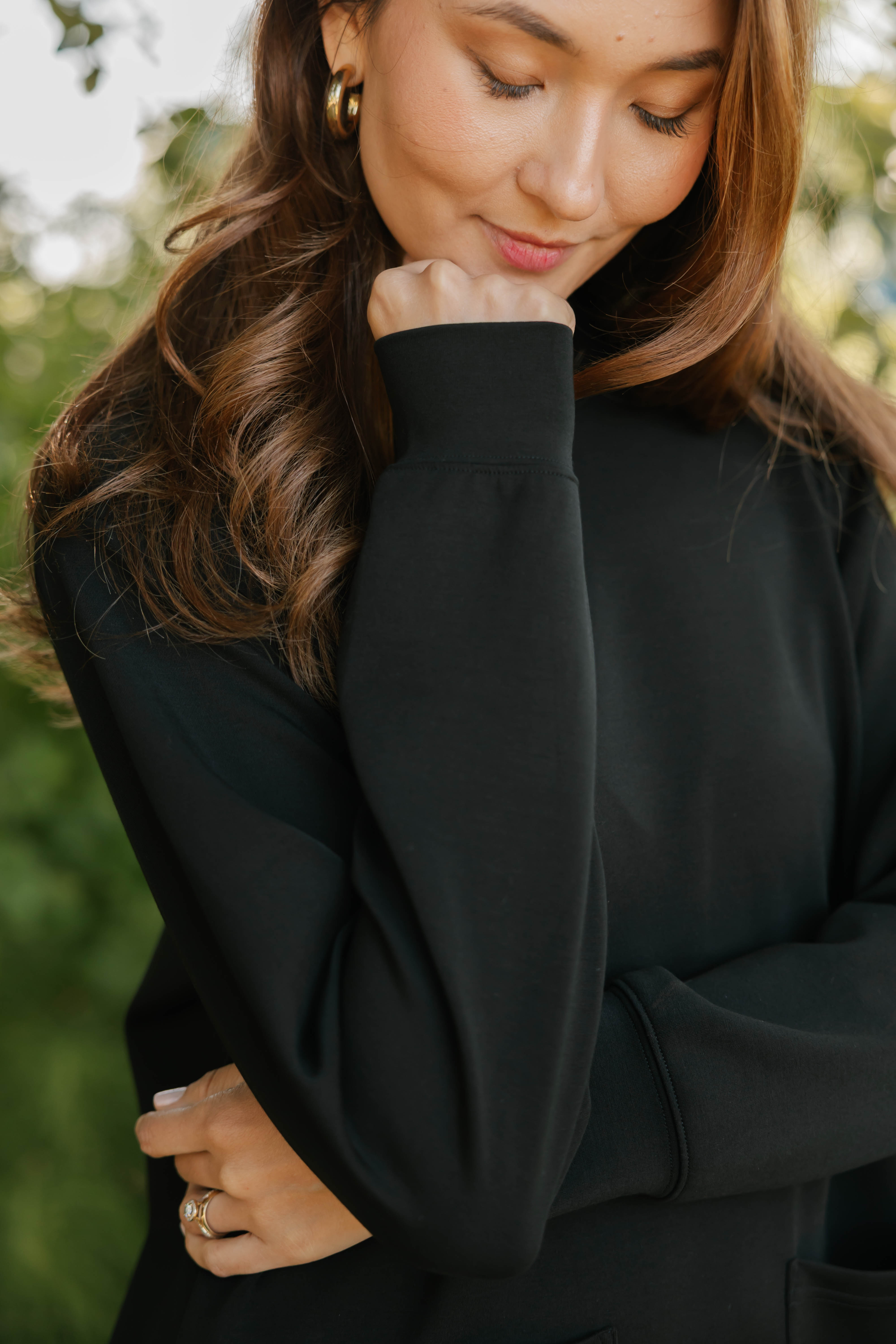 Piper Microscuba Mini Dress in Midnight Black