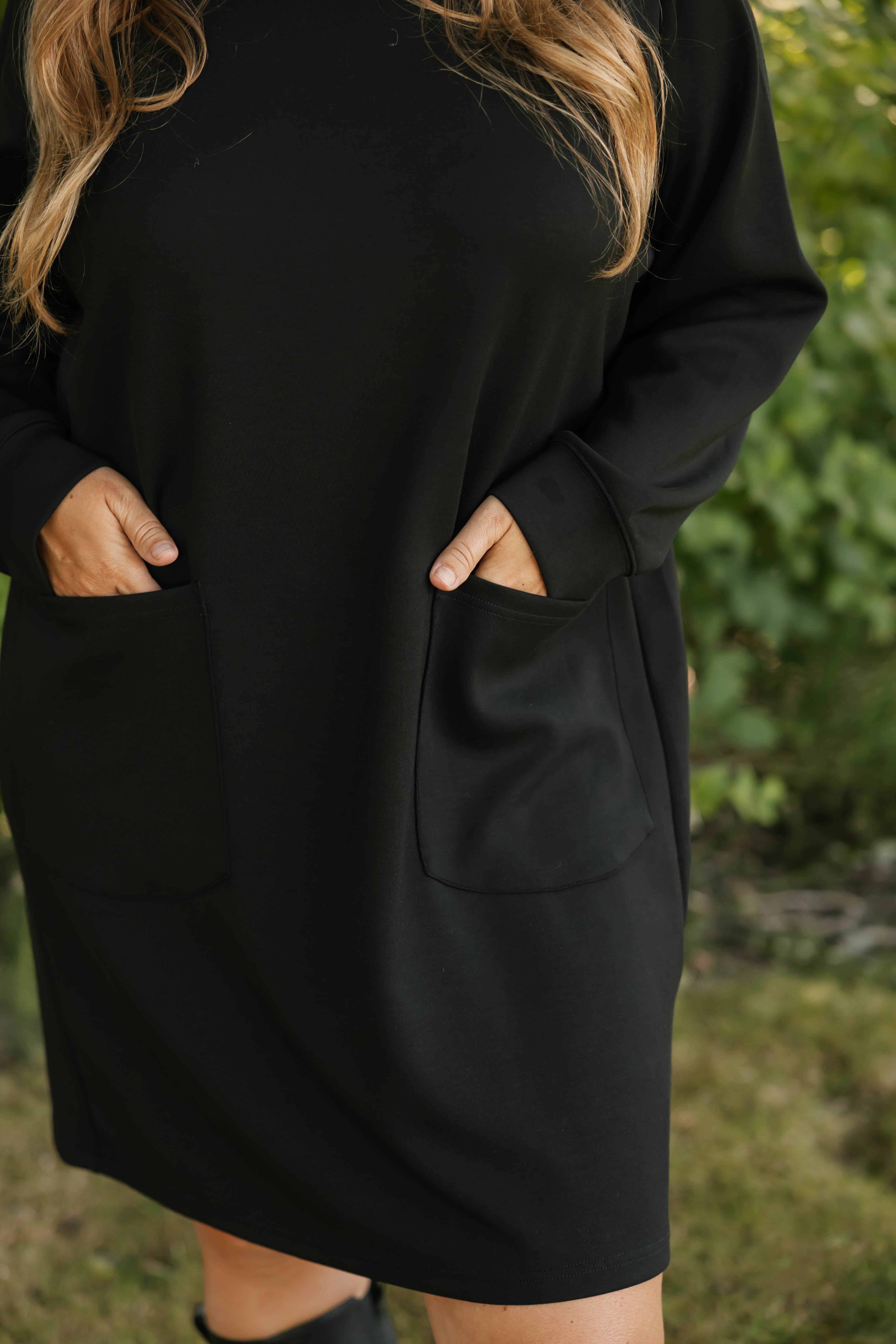 Piper Microscuba Mini Dress in Midnight Black