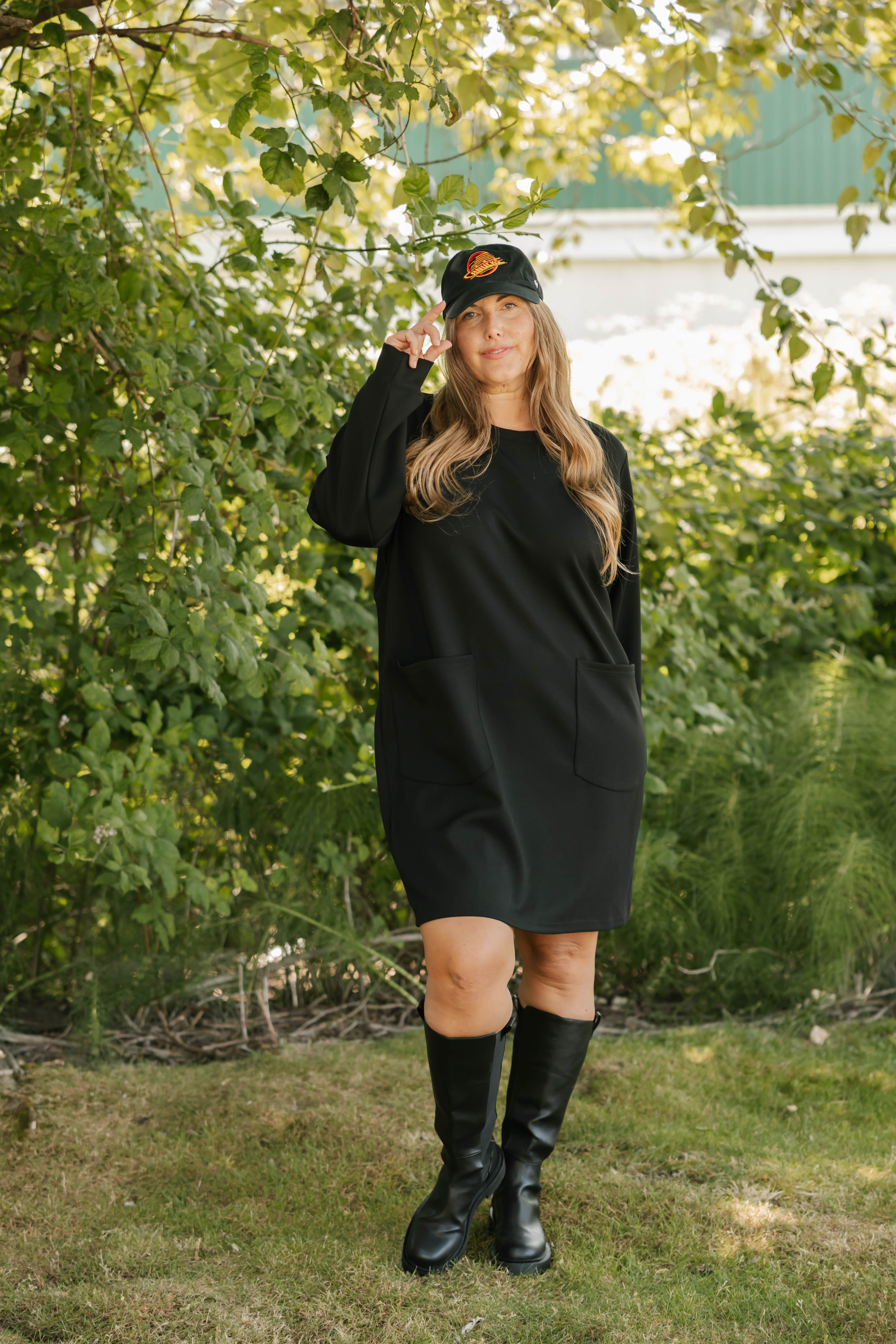 Piper Microscuba Mini Dress in Midnight Black