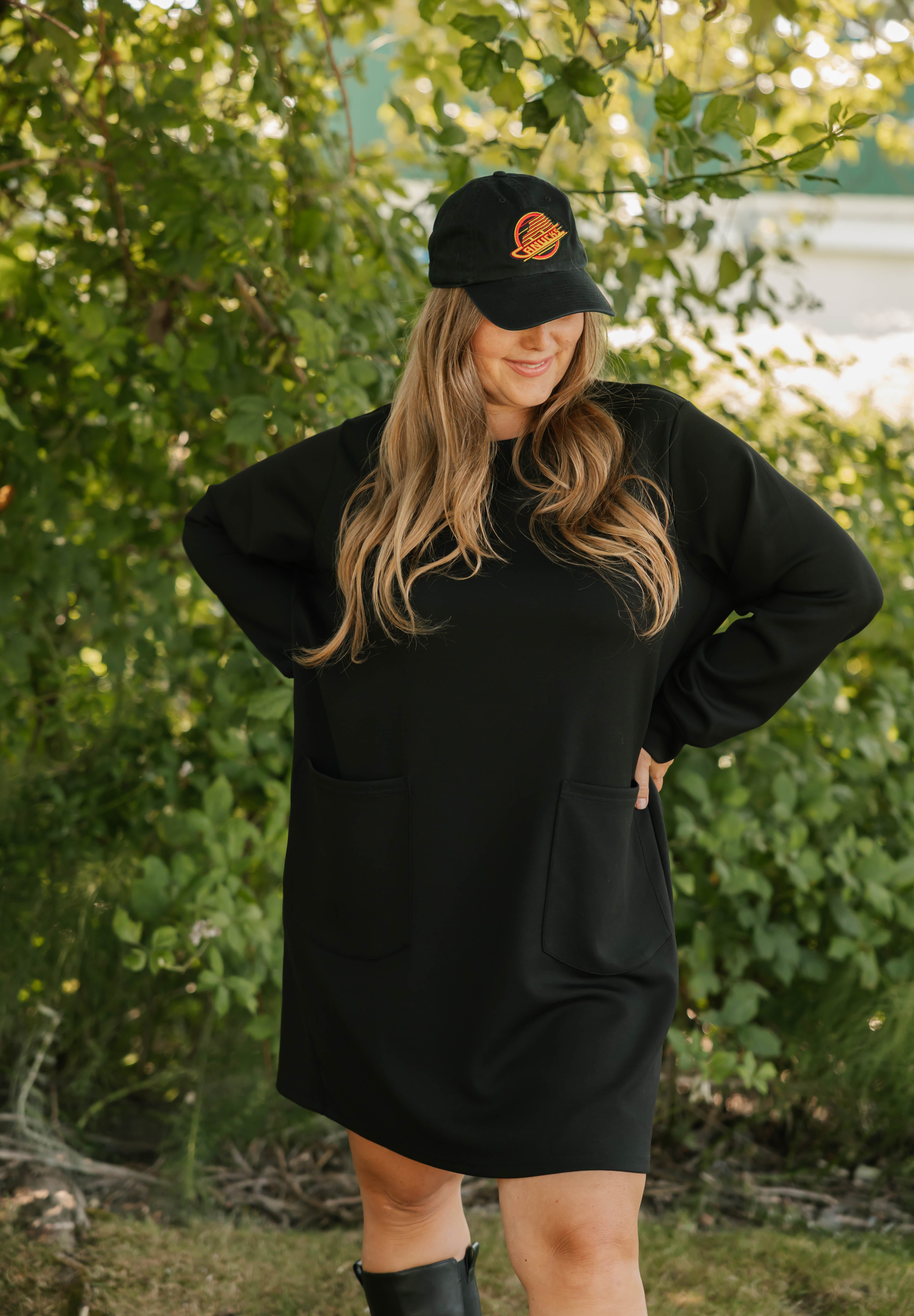 Piper Microscuba Mini Dress in Midnight Black