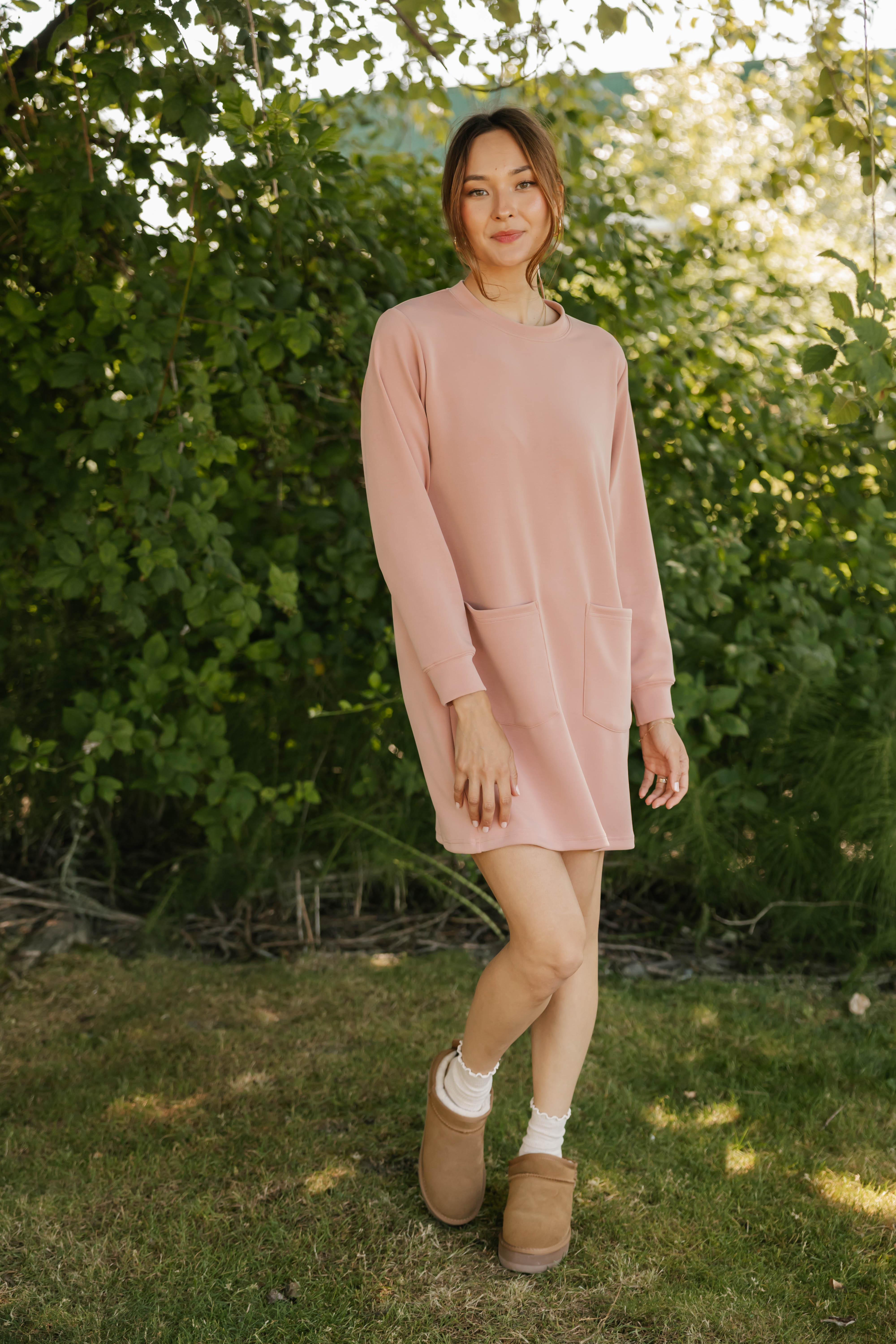 Piper Microscuba Mini Dress in Pretty Pink