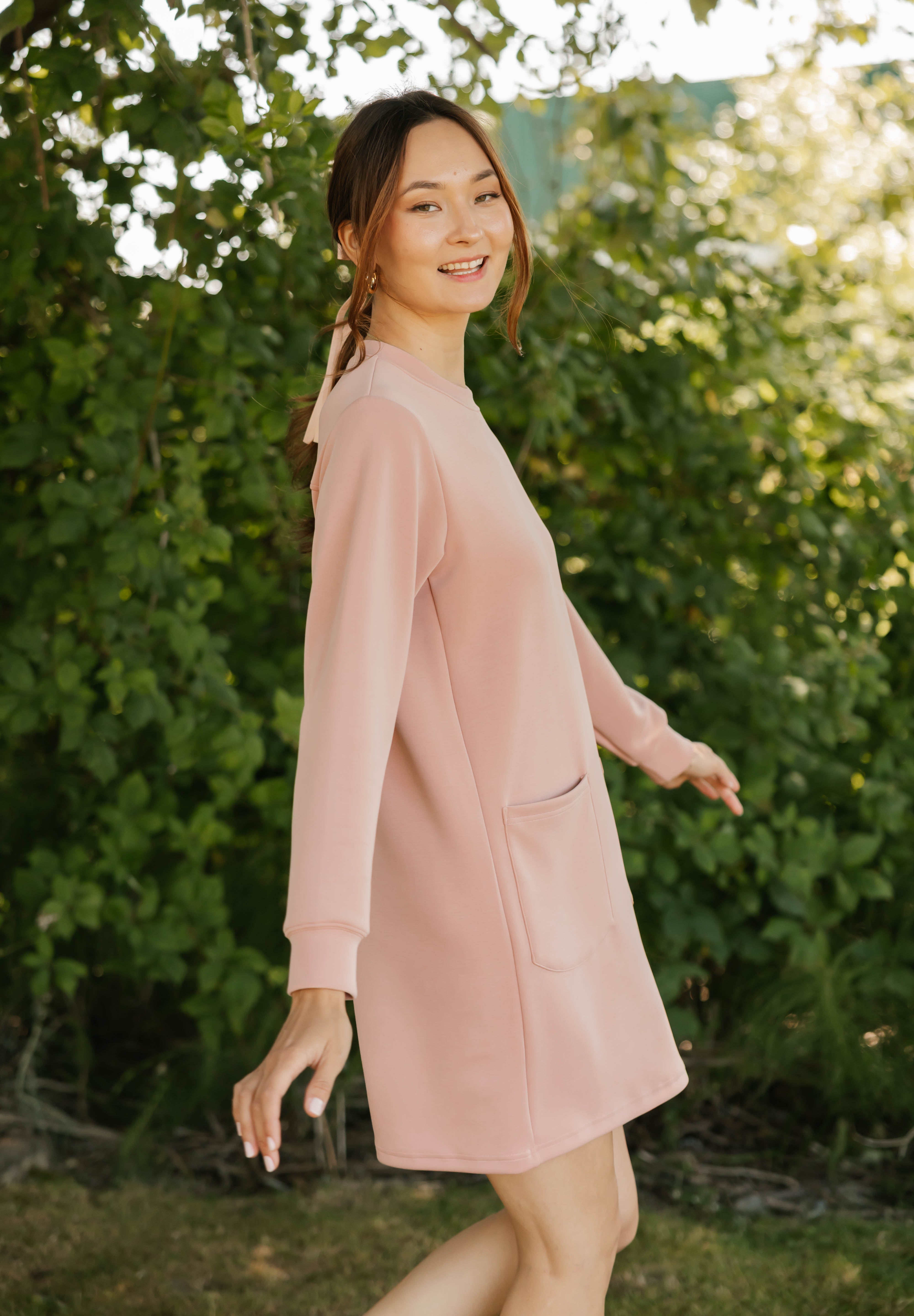 Piper Microscuba Mini Dress in Pretty Pink