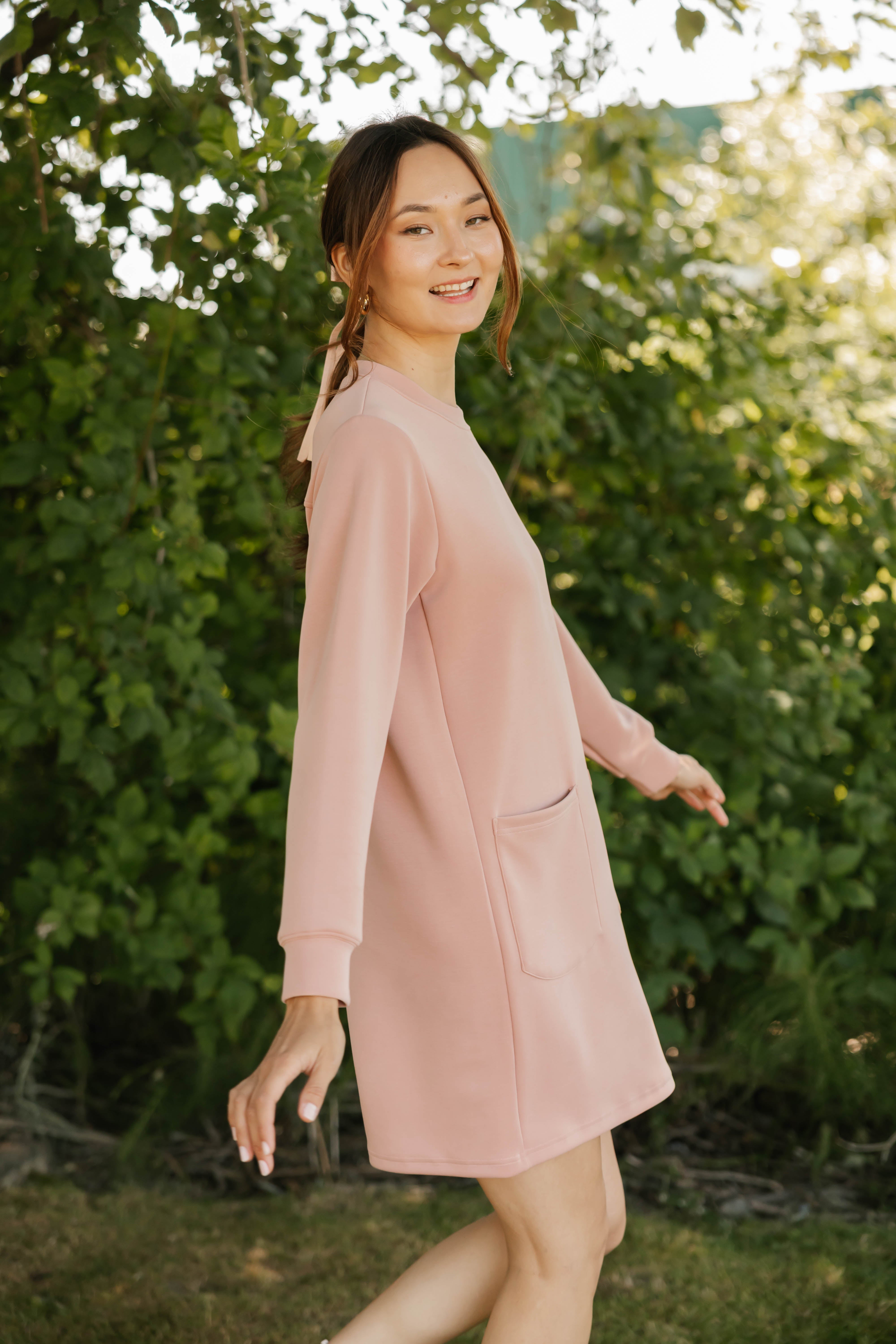 Piper Microscuba Mini Dress in Pretty Pink