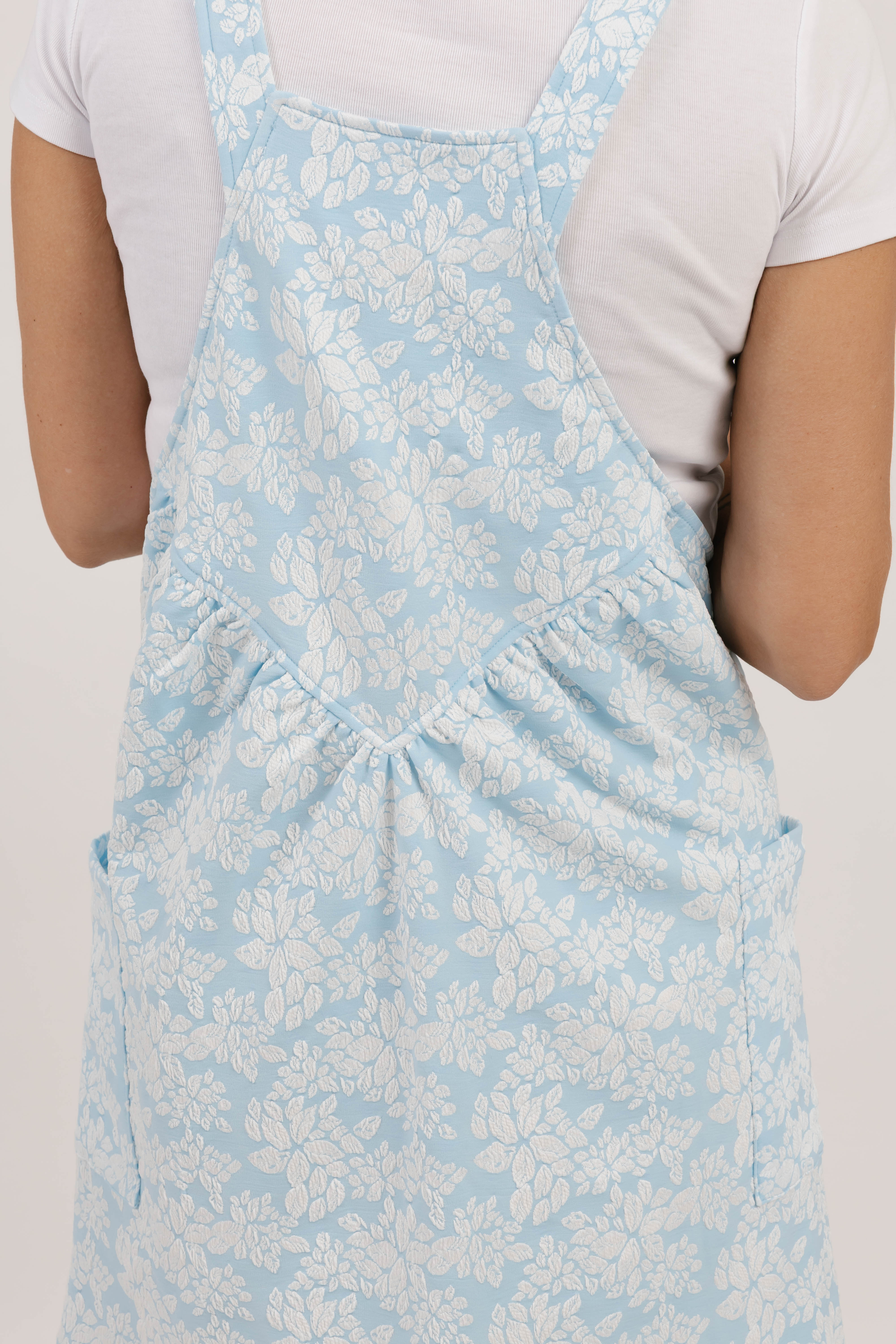 Remy Romperall Dress in Soft Blue/White Floral