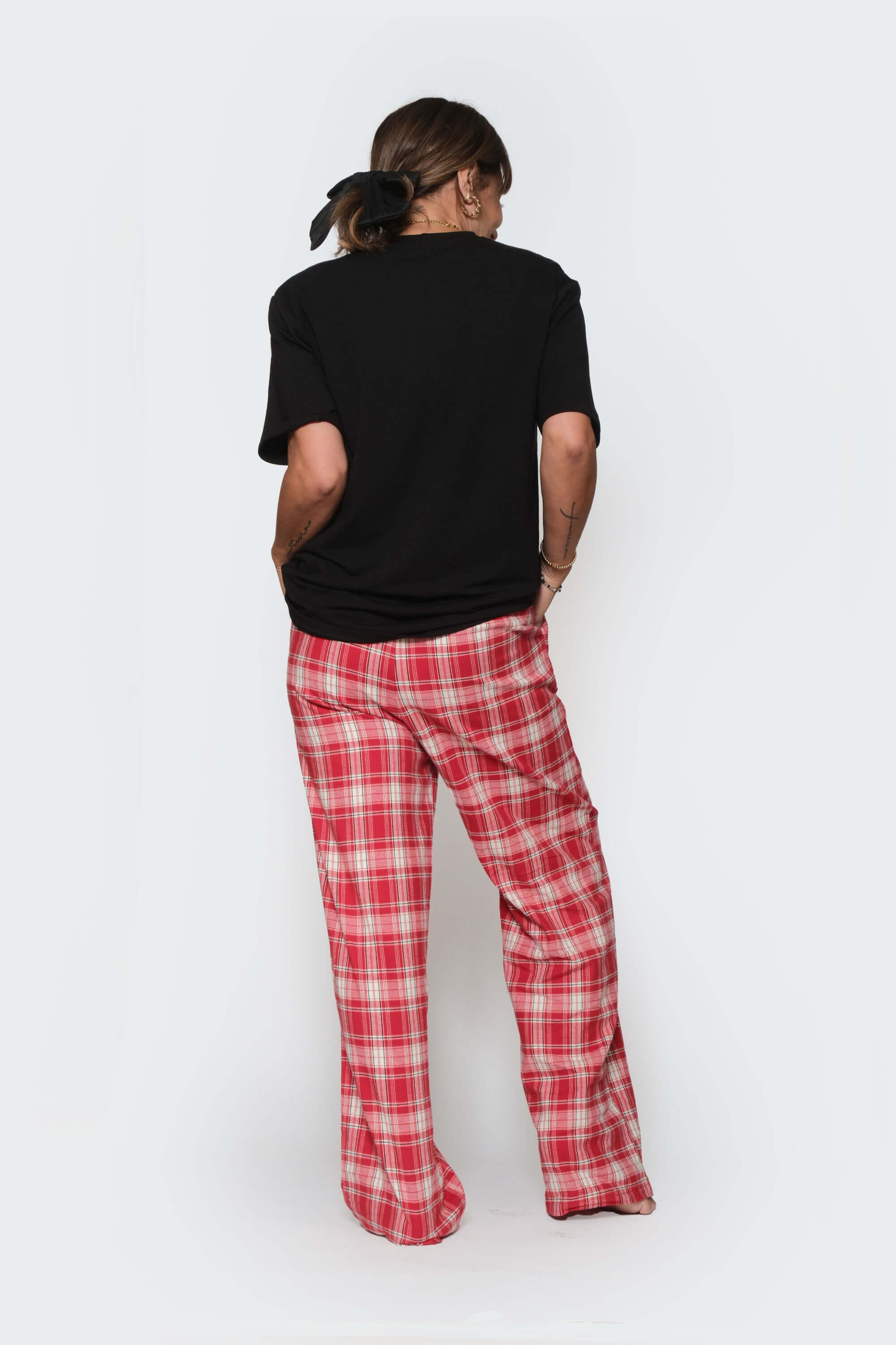 Remy Straight Leg Pant in Red Plaid
