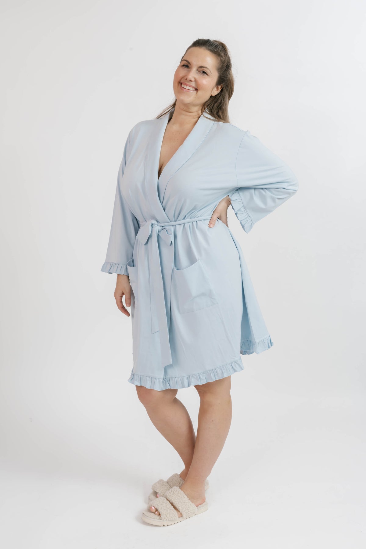 Giant Ruffle Robe Ruffle Robe in Baby Blue – Smash + Tess
