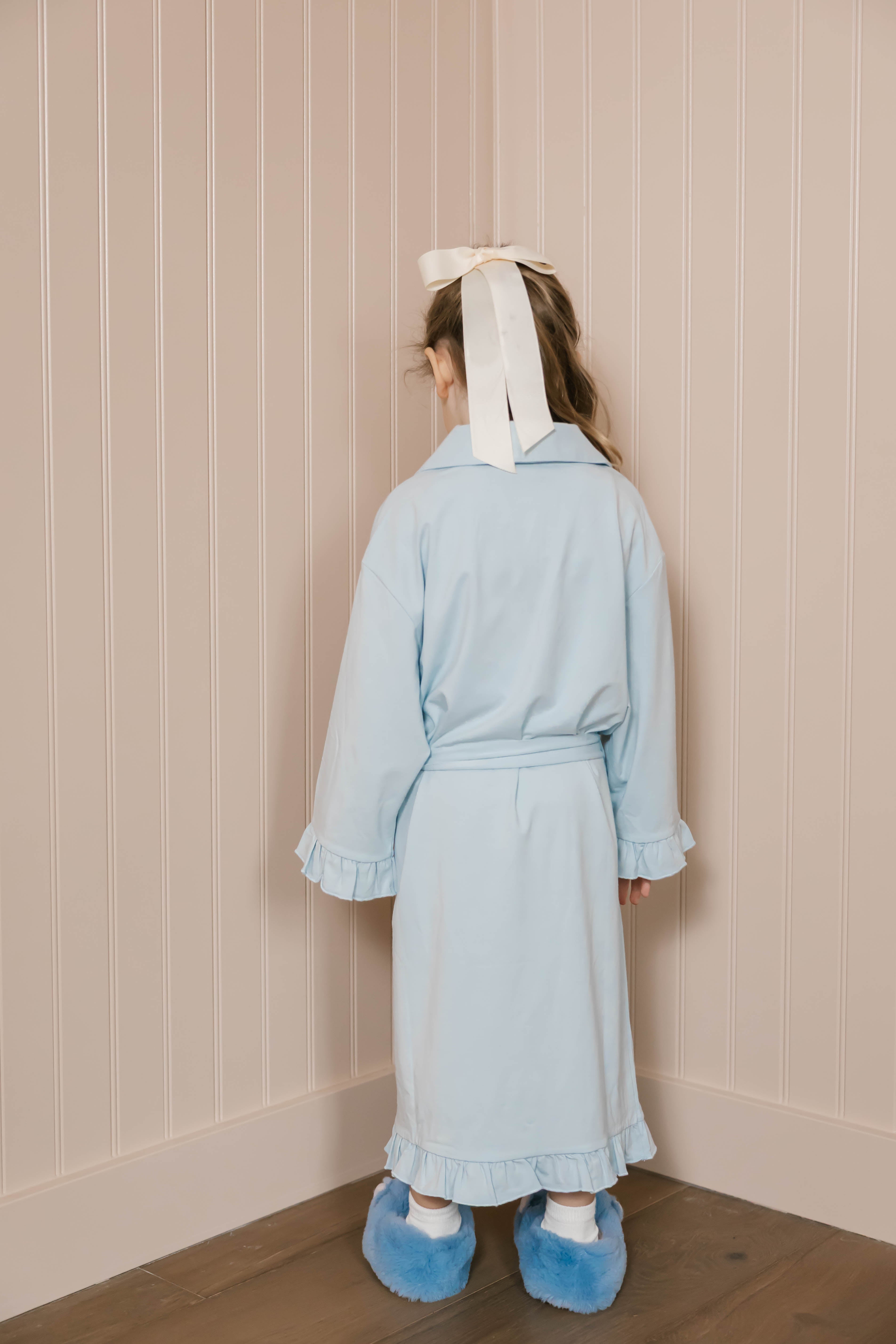Da Baby With Robe Kids Ruffle Robe in Baby Blue – Smash + Tess