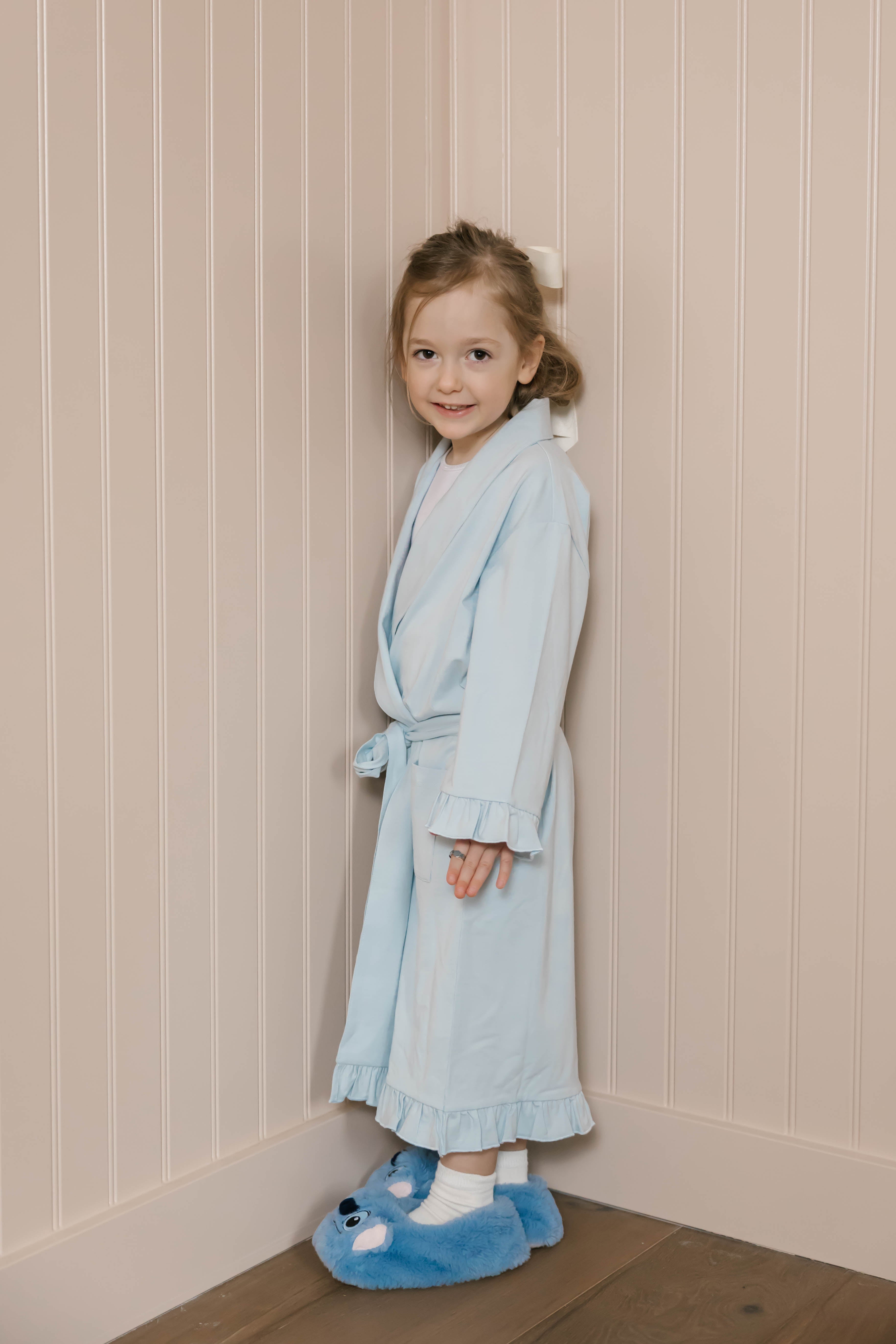 Kids Ruffle Robe in Baby Blue – Smash + Tess