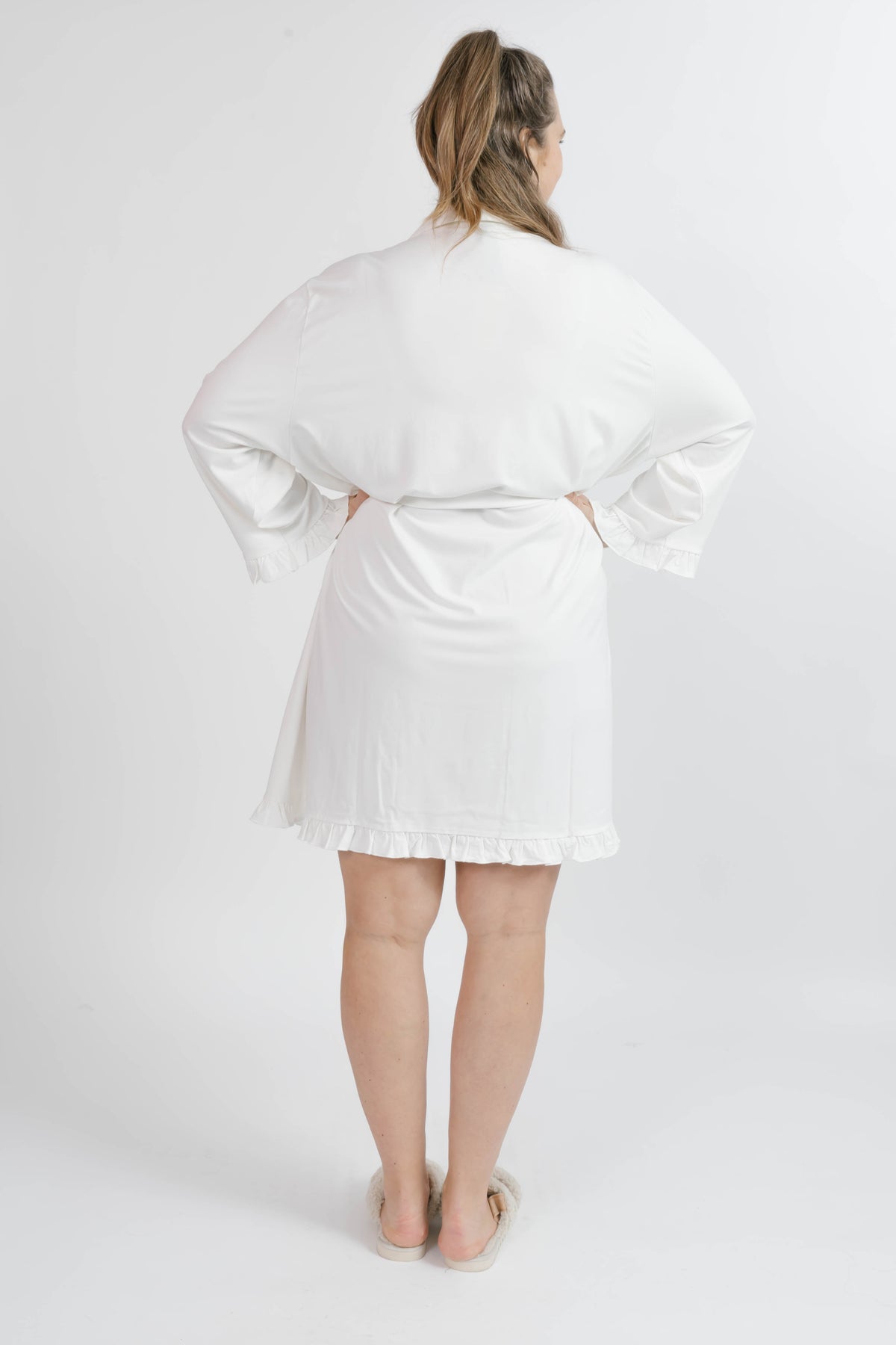 Ivory Button Down Robe Ruffle Robe in Ivory – Smash + Tess