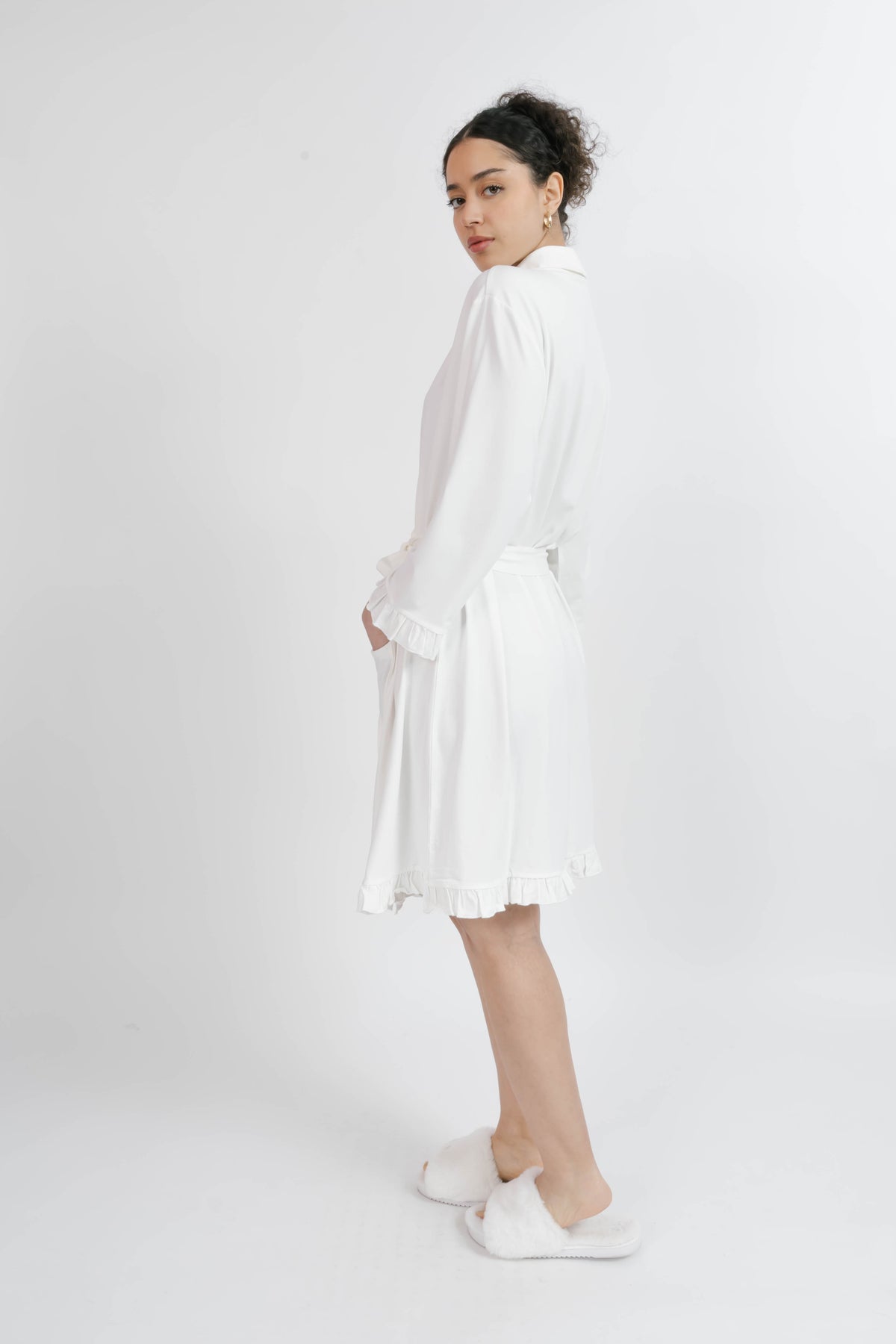 Giant Ruffle Robe Ruffle Robe in Ivory – Smash + Tess