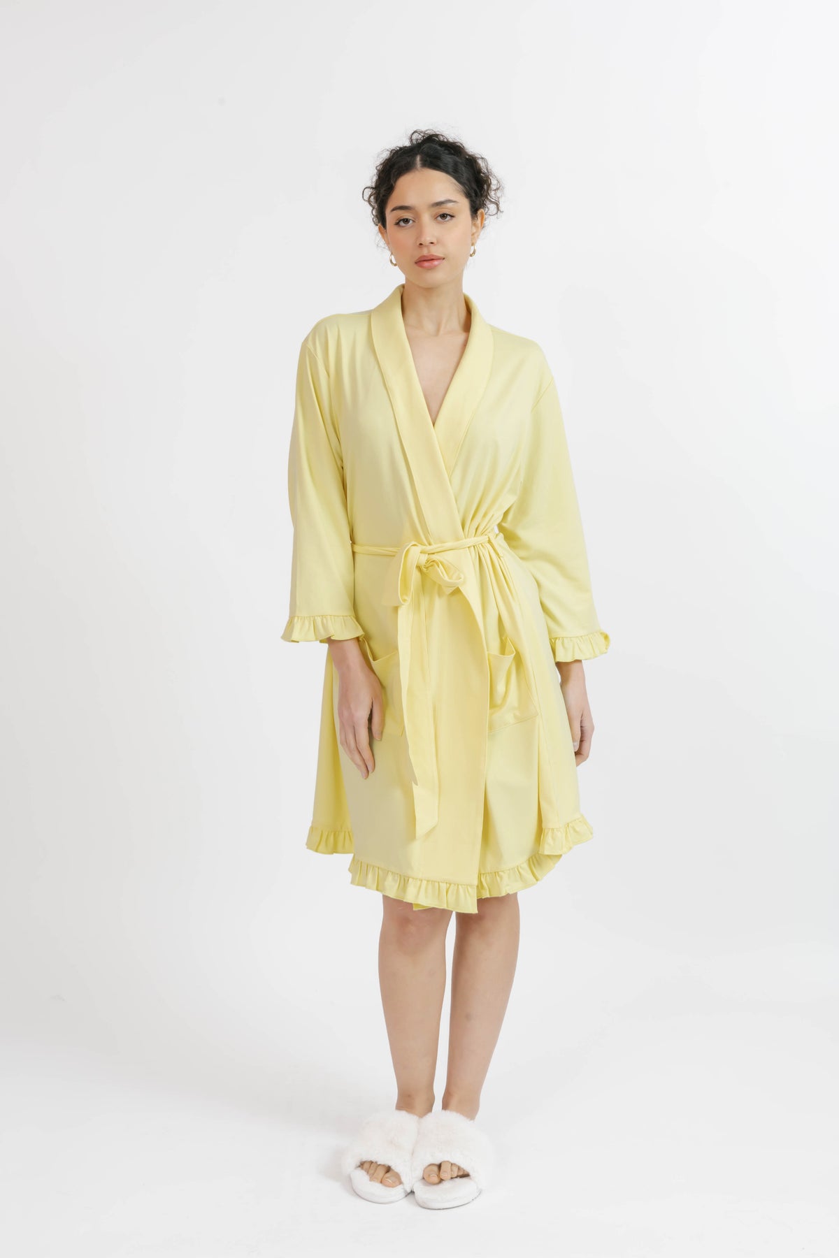 Giant Ruffle Robe Ruffle Robe in Lemon Meringue – Smash + Tess