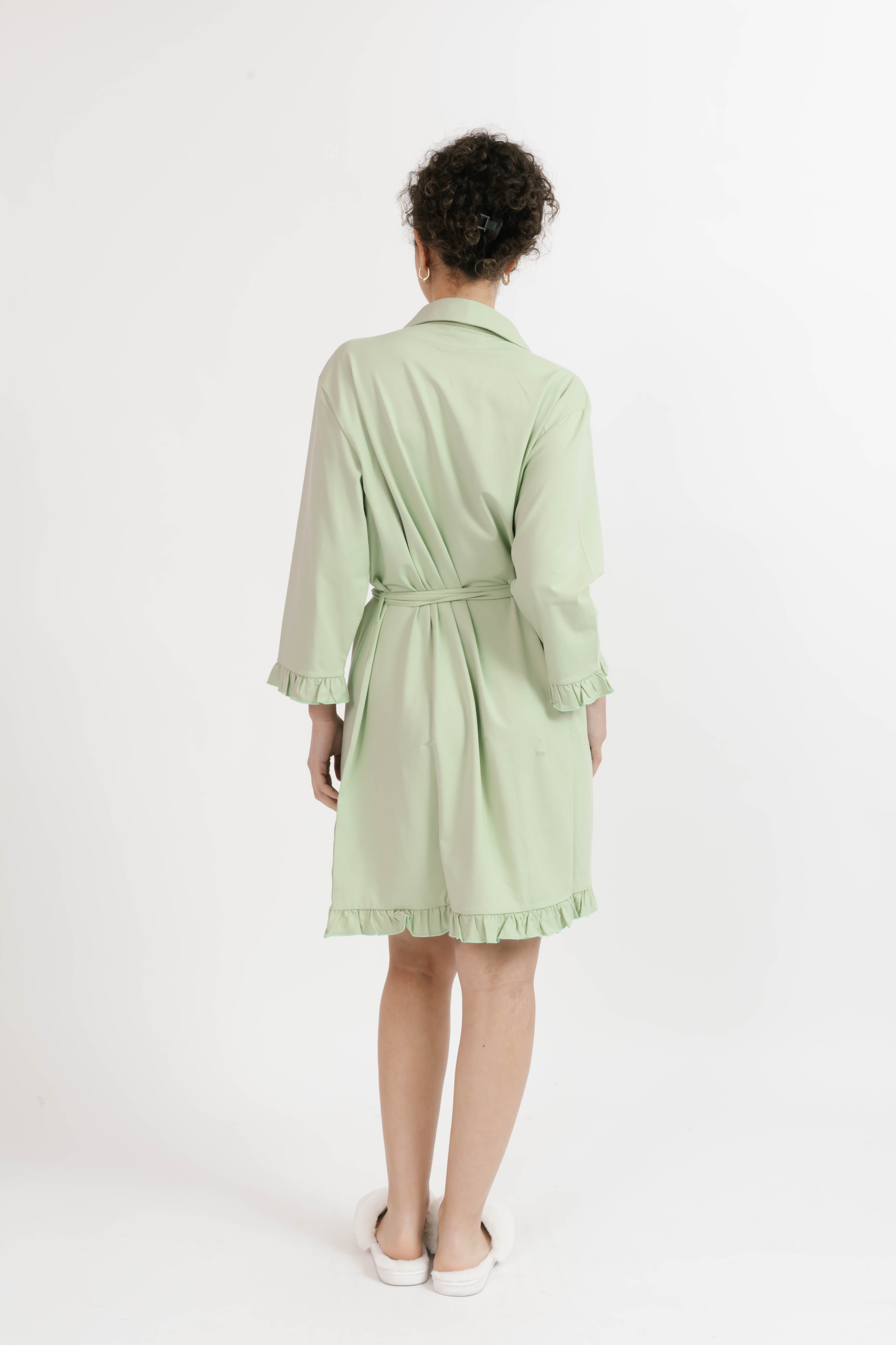 Ruffle Robe in Sage Green Smash + Tess Ruffle Robe in Sage Green Smash + Tess