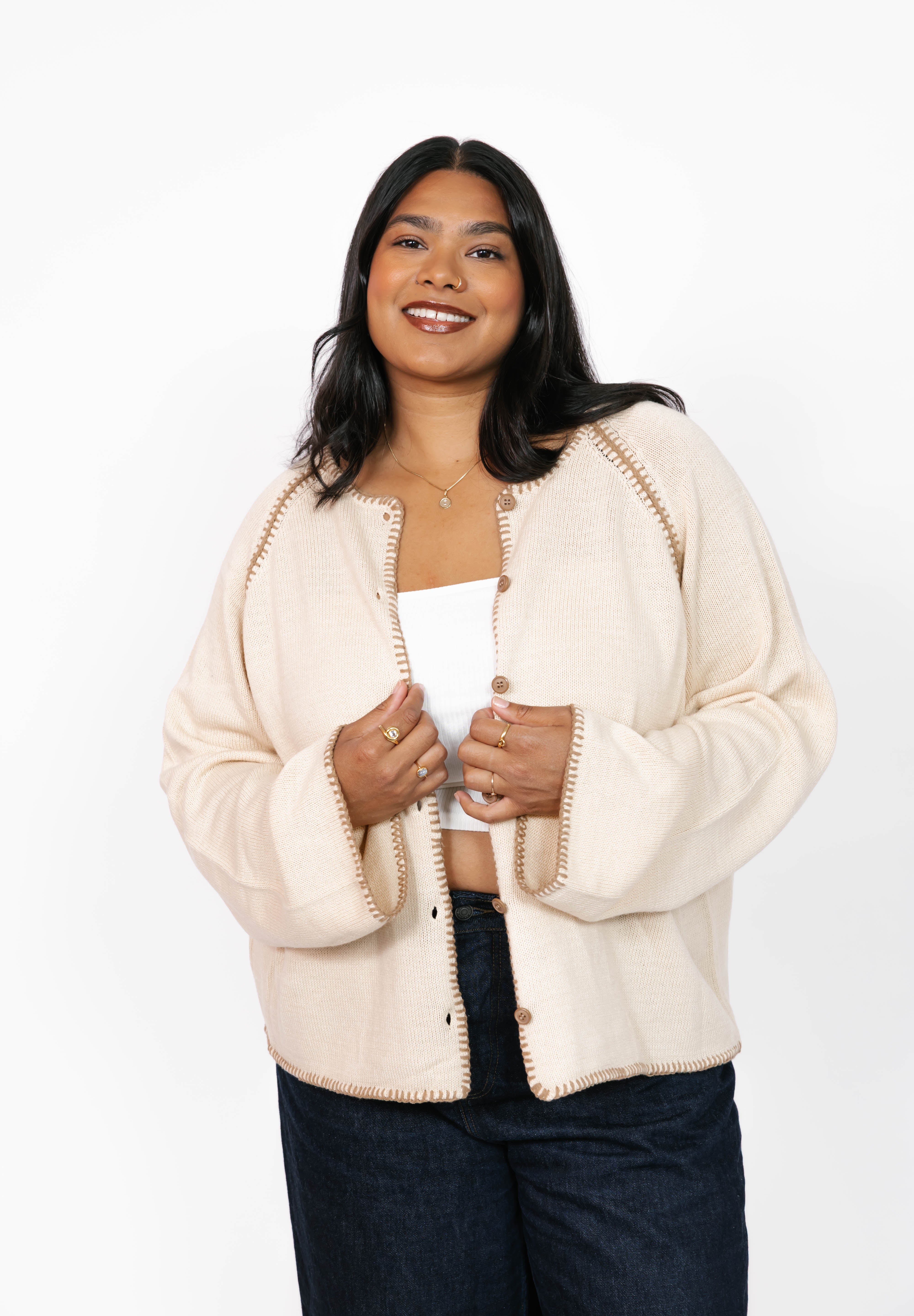 Rhea Cardigan in Oatmeal Combo – Smash Tess