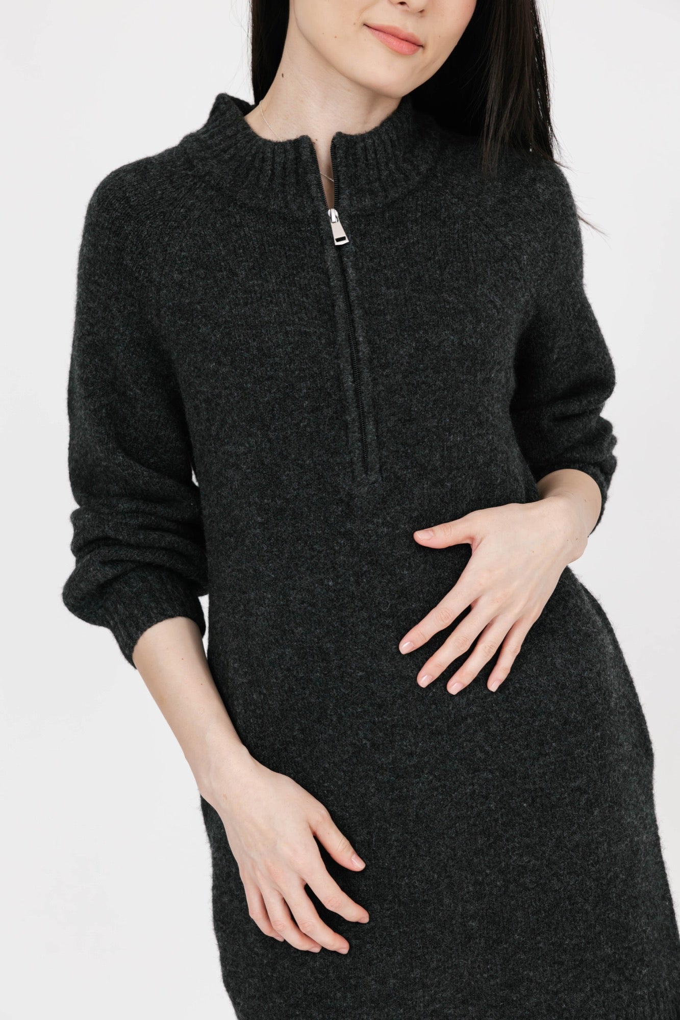 Rory Sweater Dress in Charcoal Mix