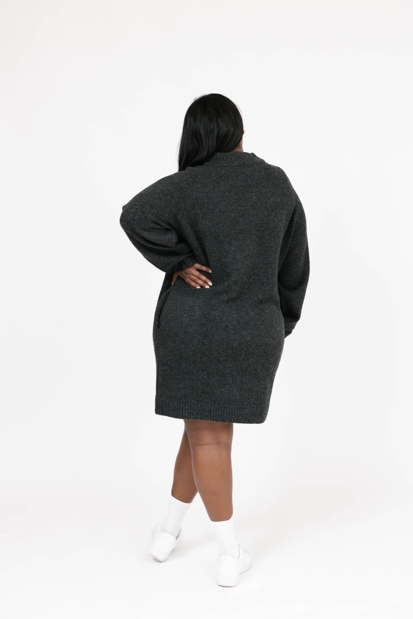 Rory Sweater Dress in Charcoal Mix