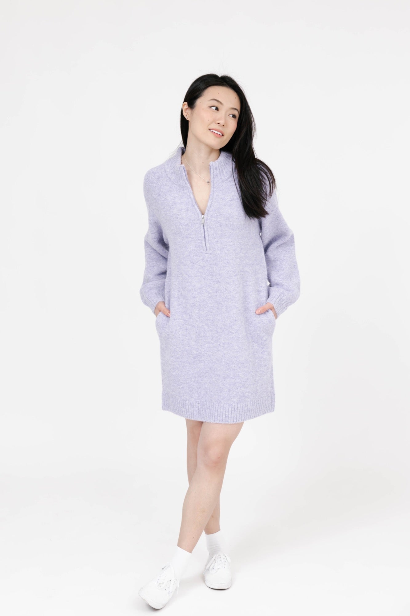 Rory Sweater Dress in Lavender