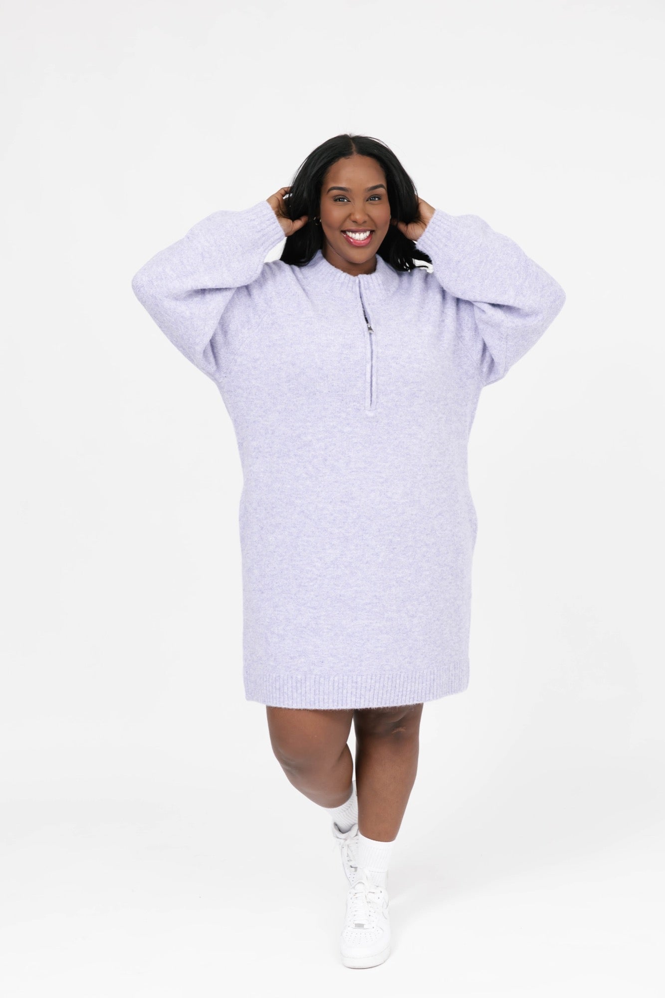 Rory Sweater Dress in Lavender