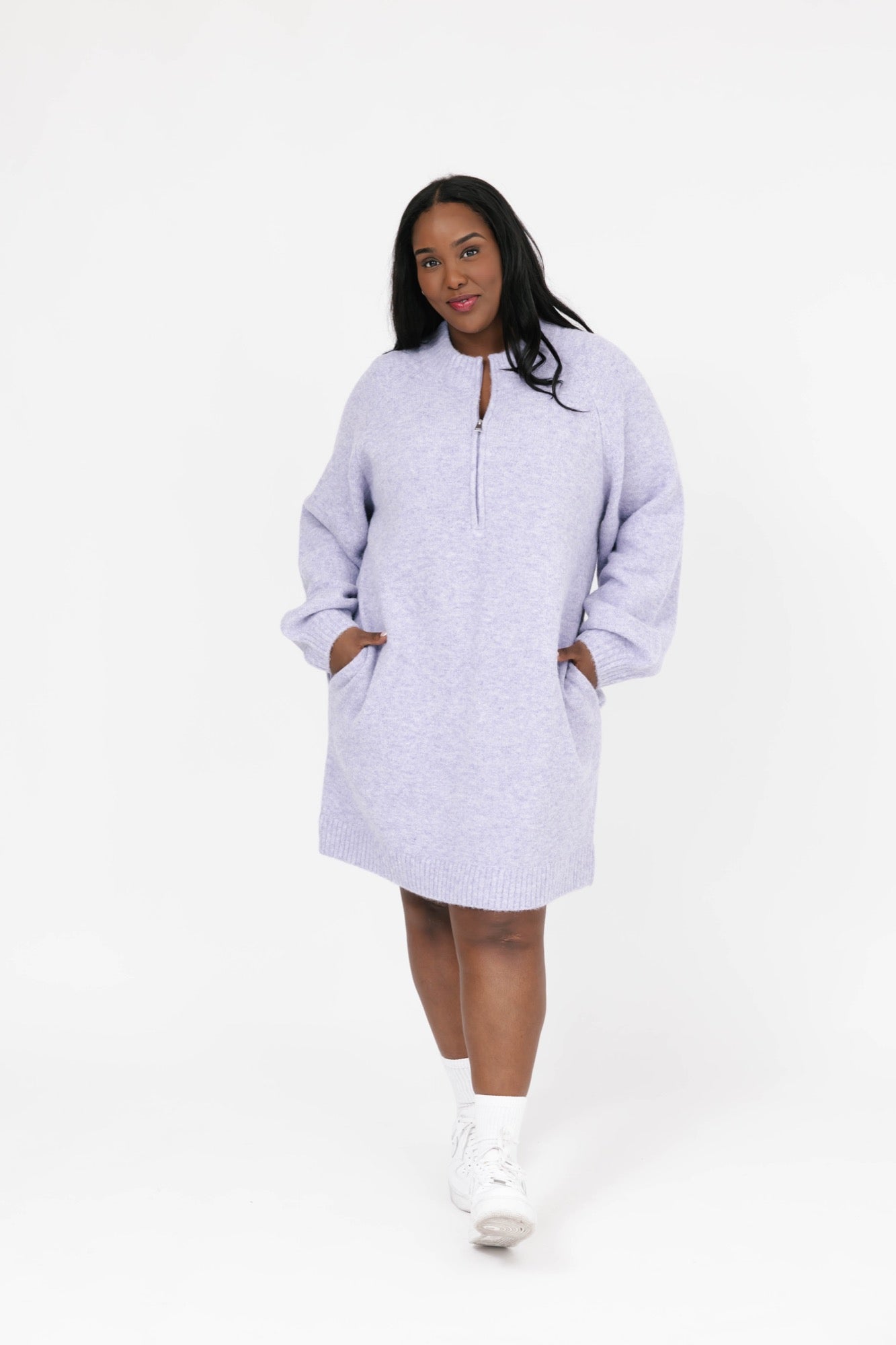 Rory Sweater Dress in Lavender