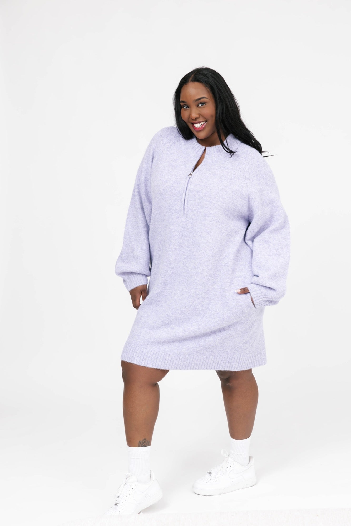 Rory Sweater Dress in Lavender