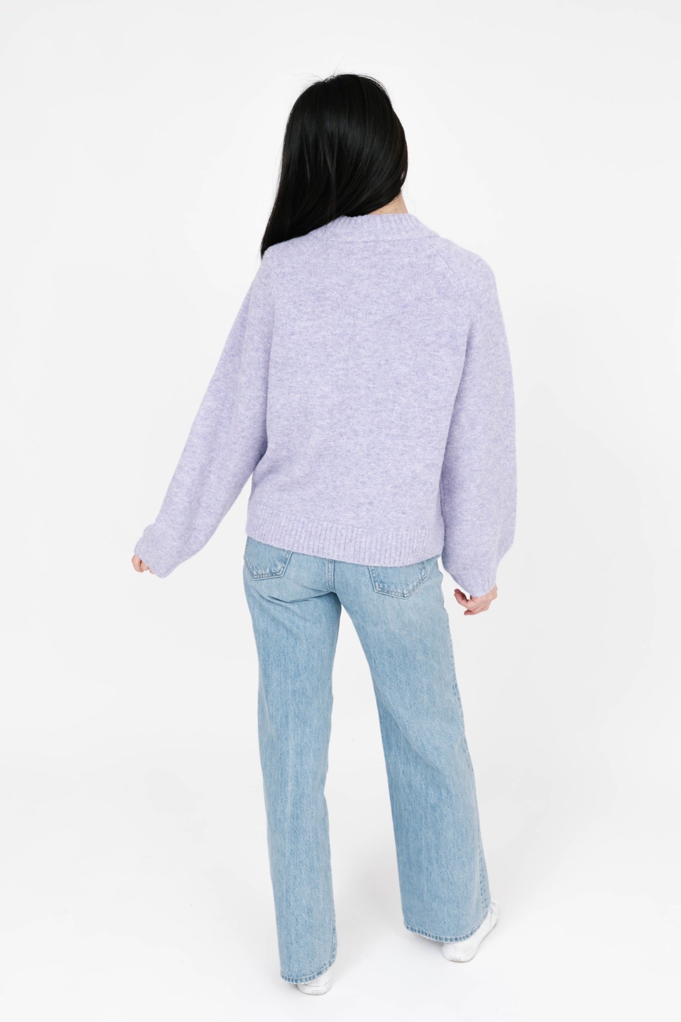 Rory Zip Up Sweater in Lavender