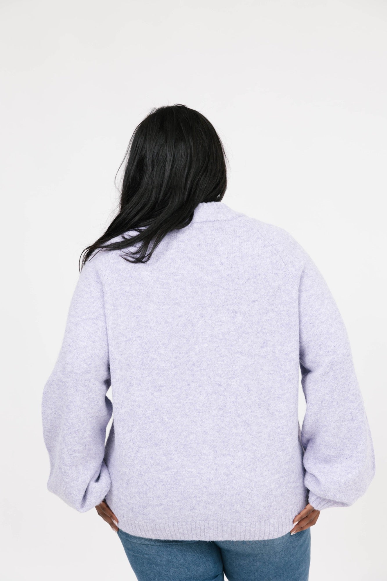 Rory Zip Up Sweater in Lavender