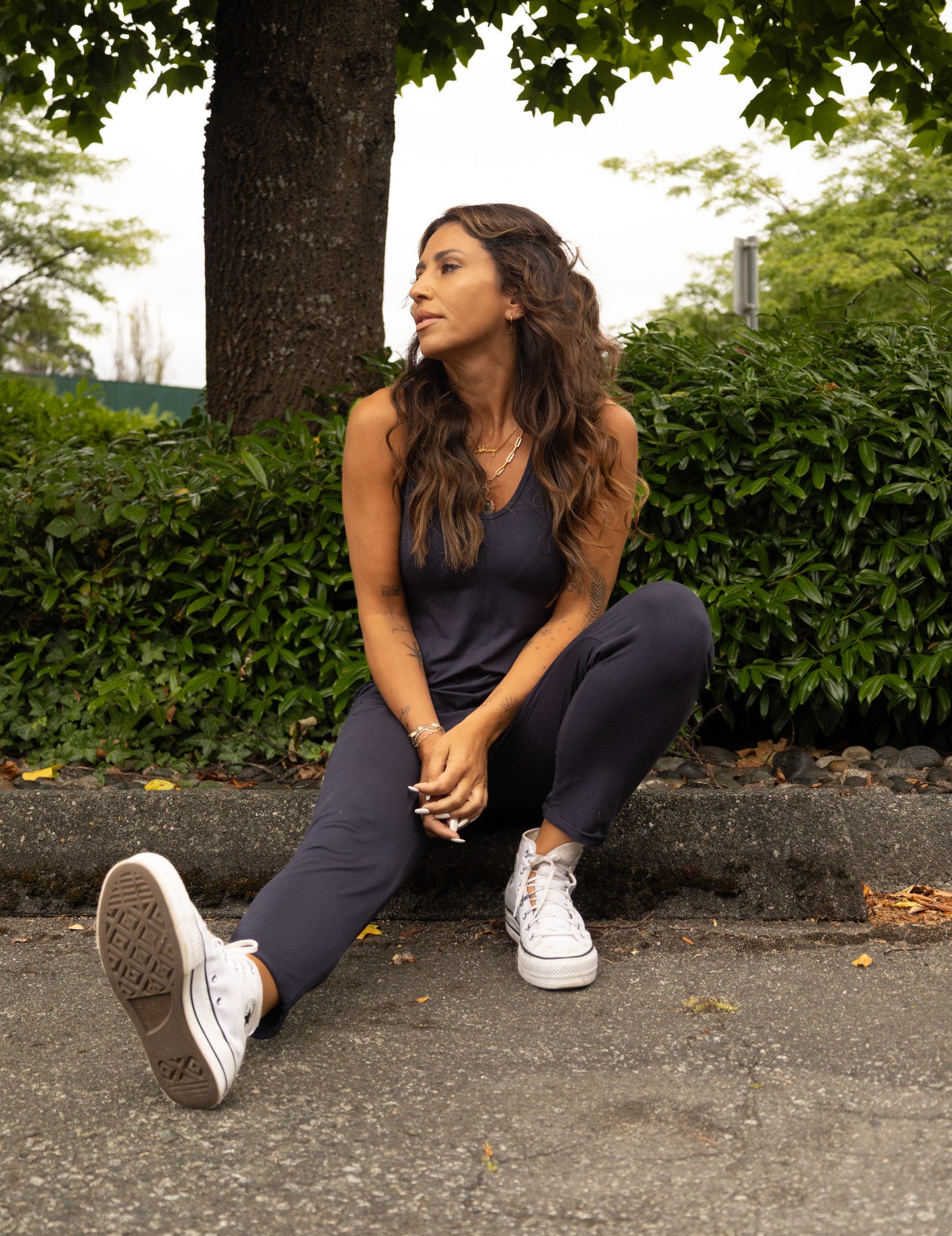 Saturday Romper in Navy