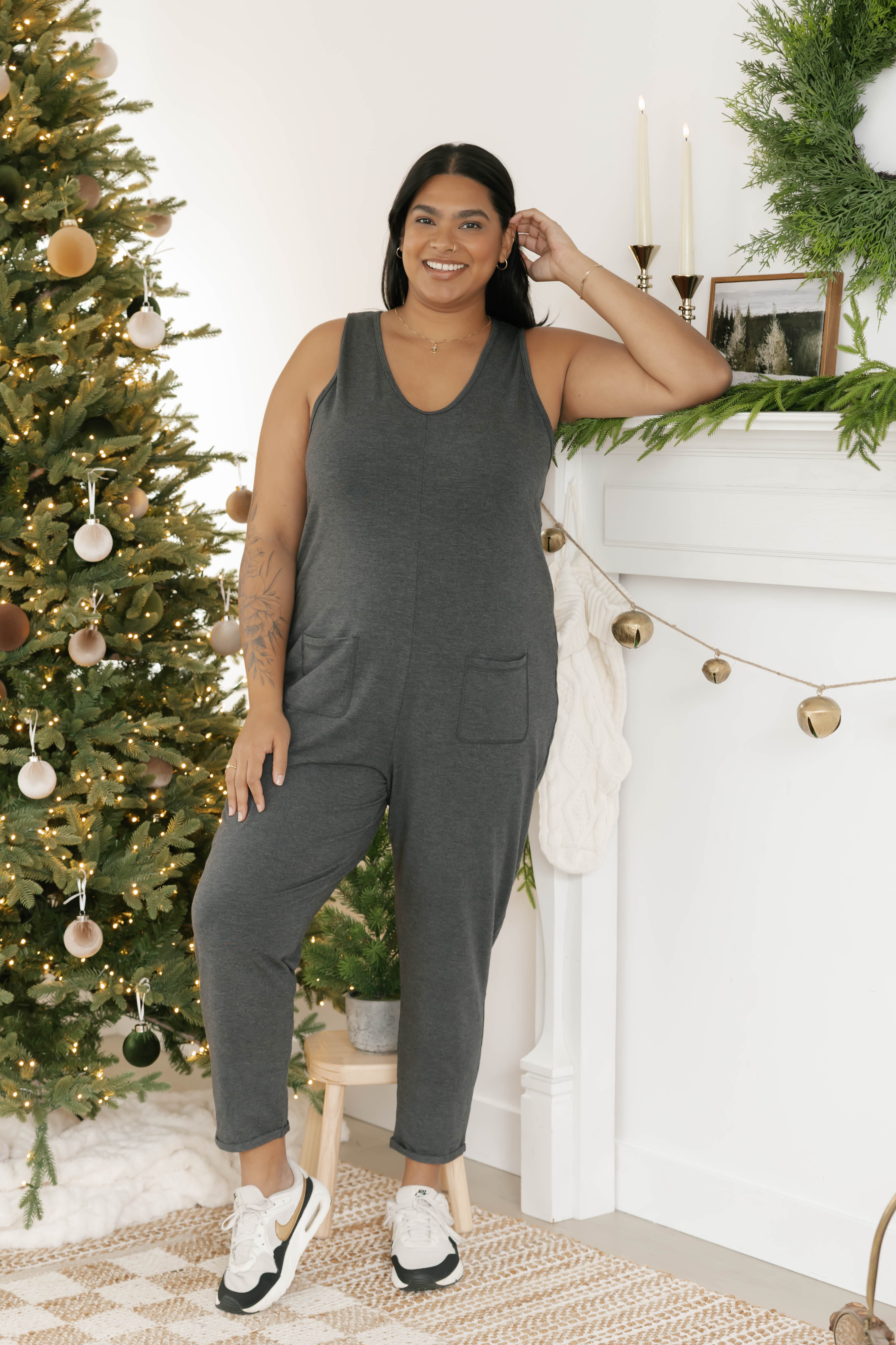 Saturday Romper in Charcoal