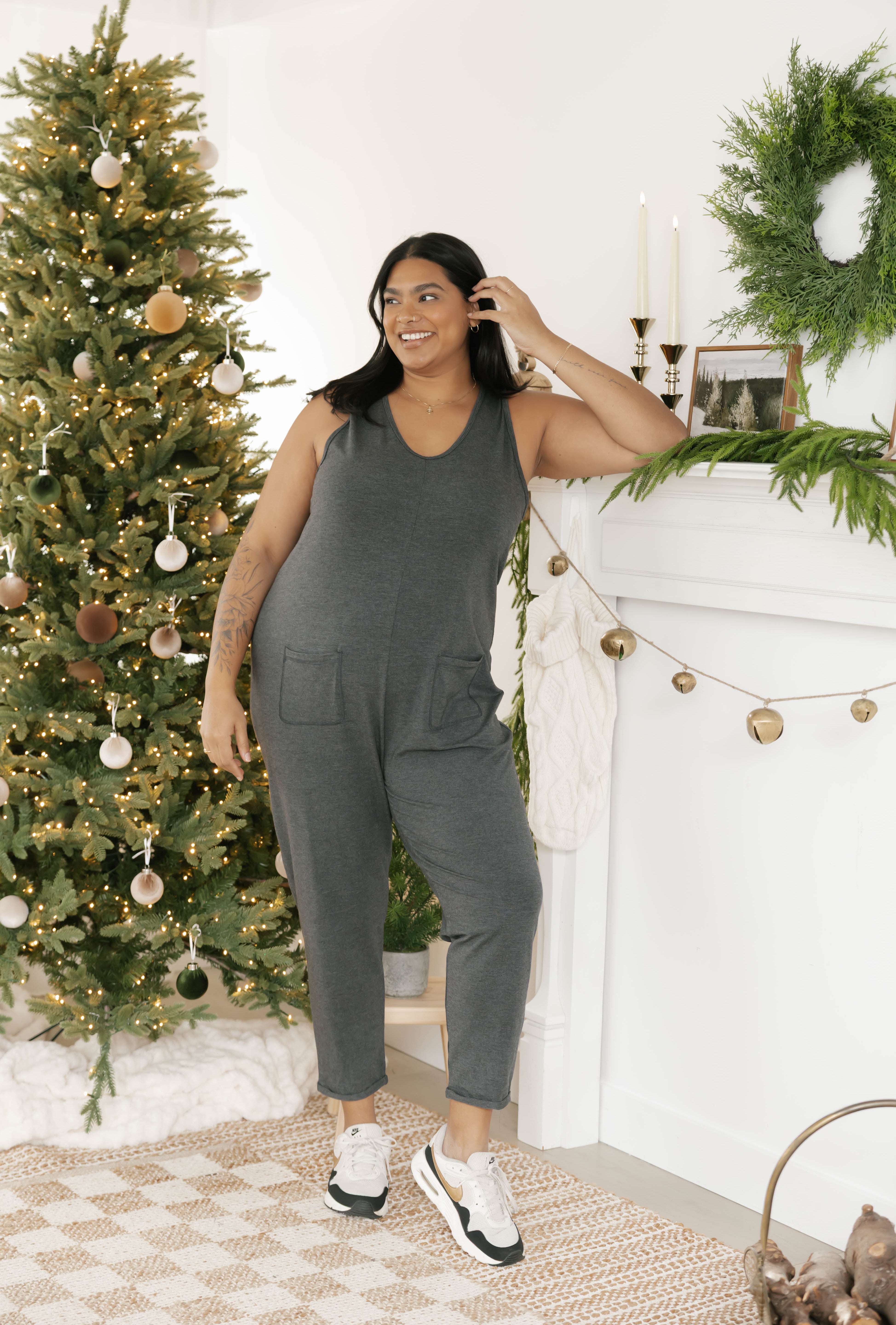 Saturday Romper in Charcoal