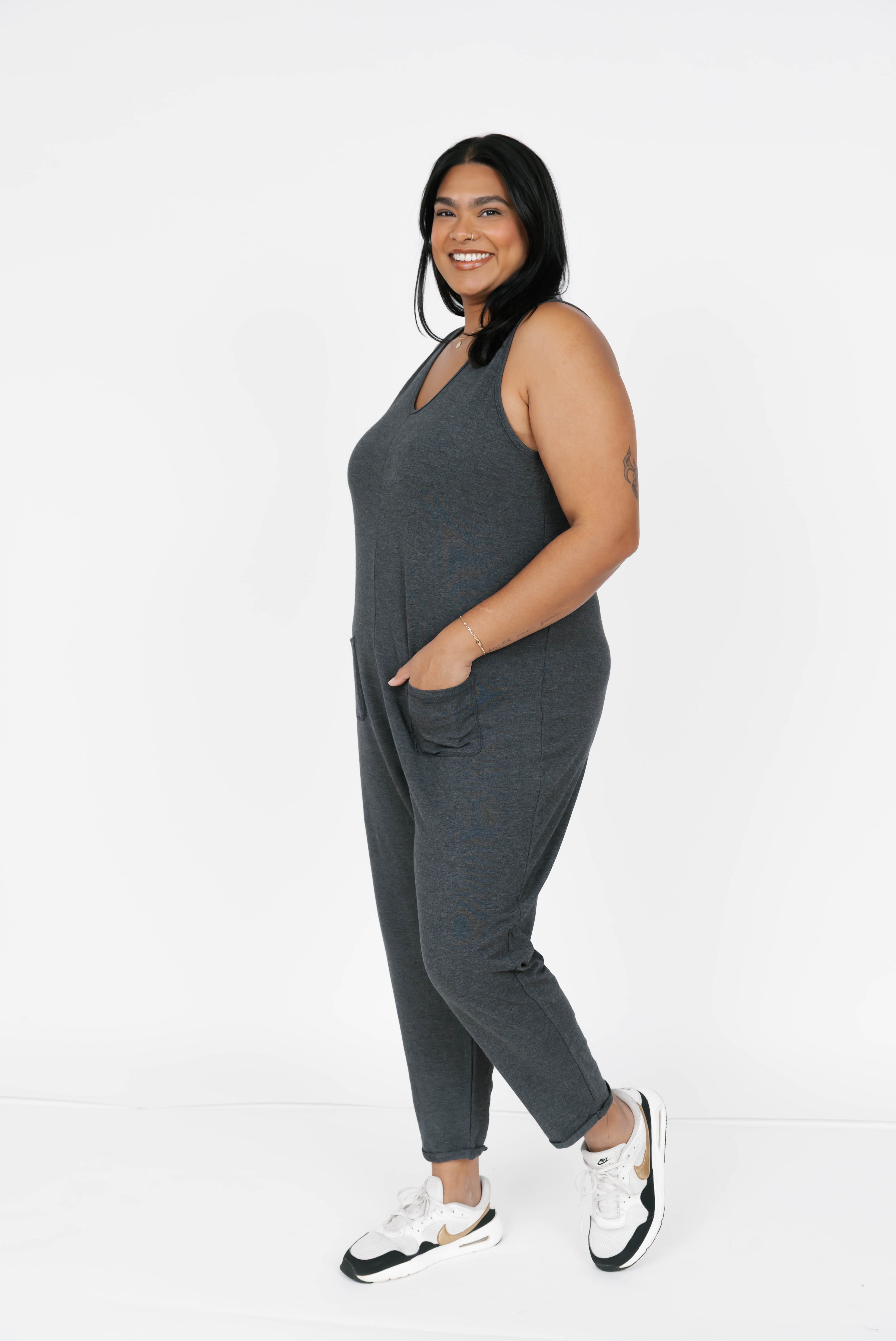 Saturday Romper in Charcoal