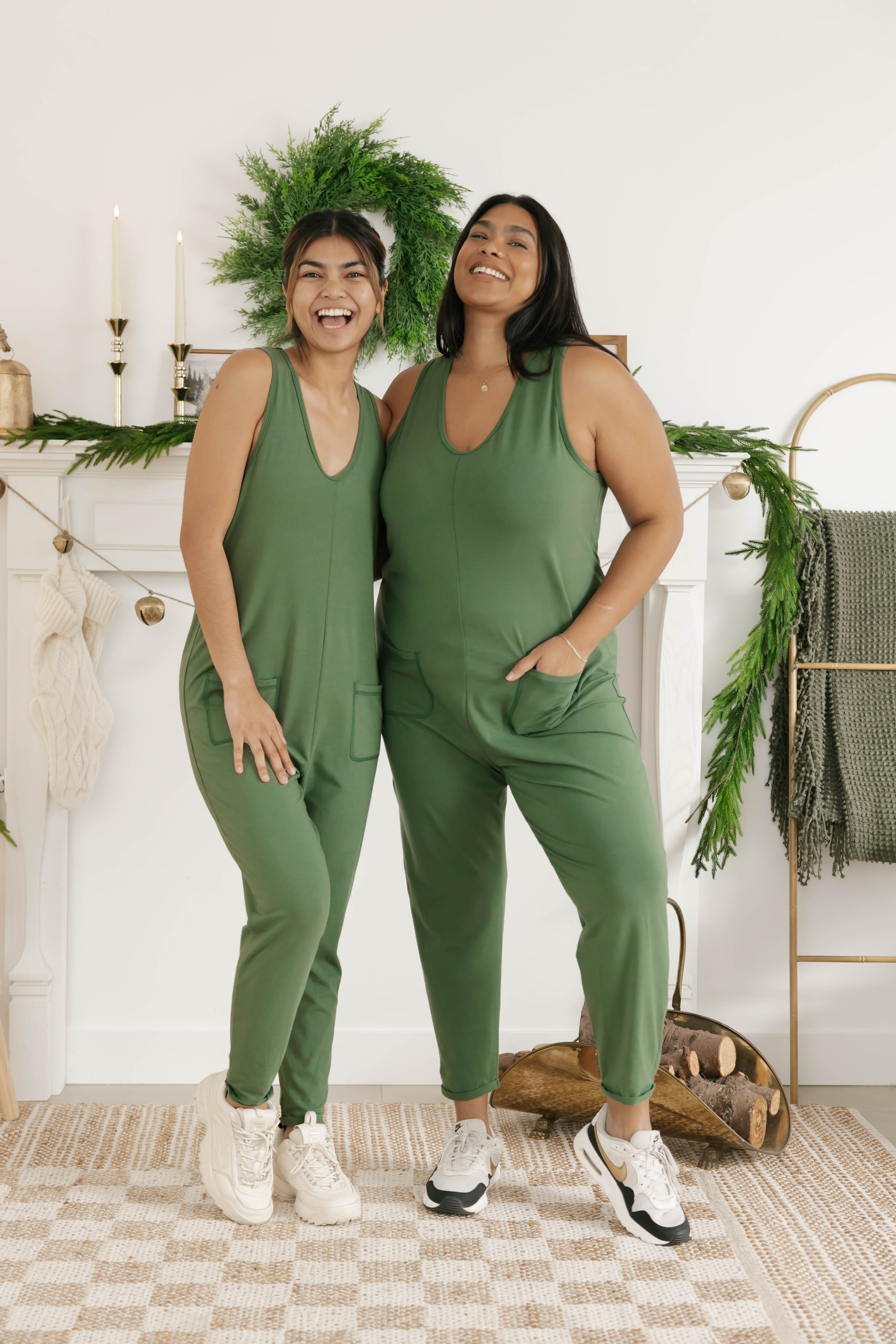 Saturday Romper in Moss Green