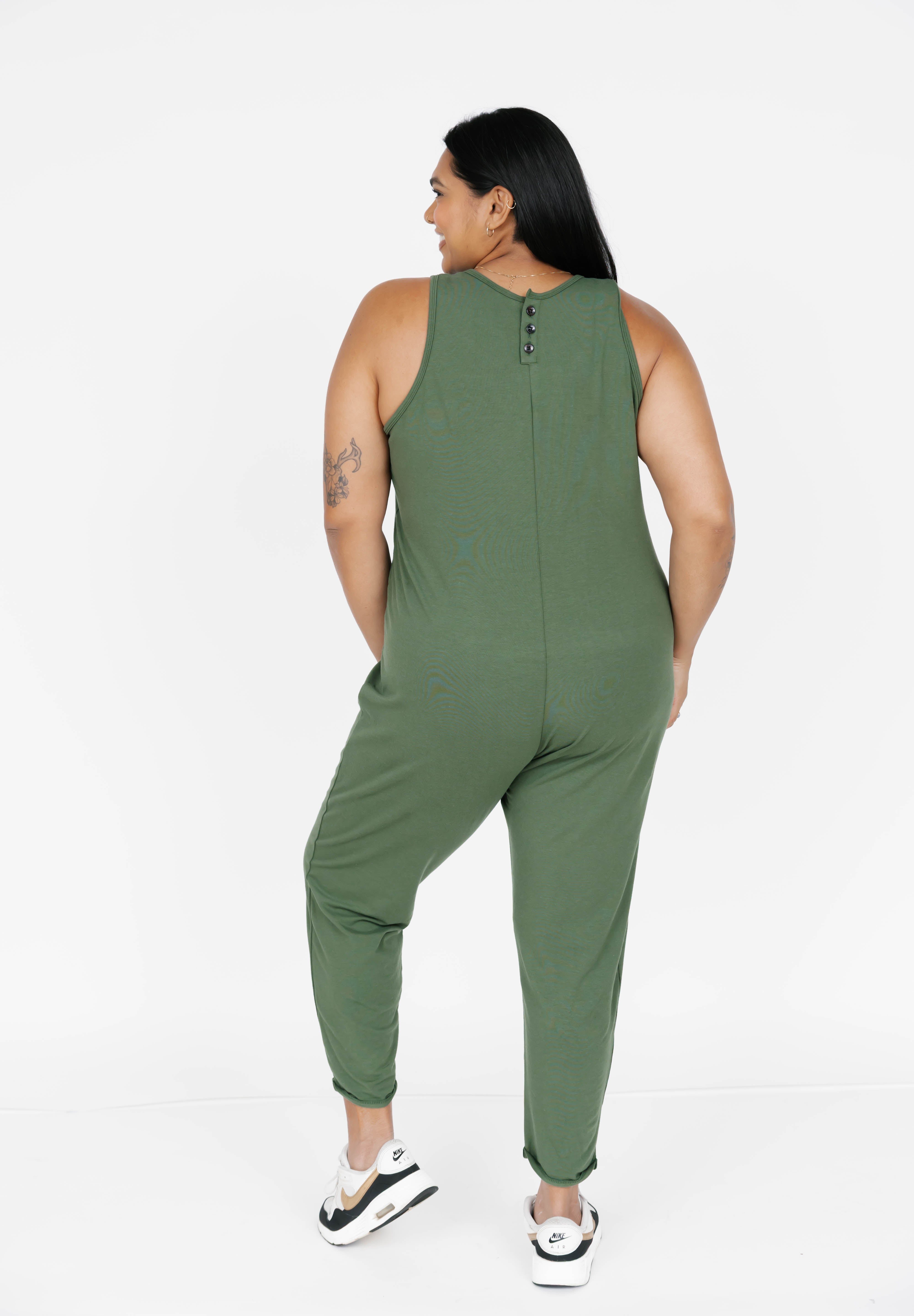 Saturday Romper in Moss Green