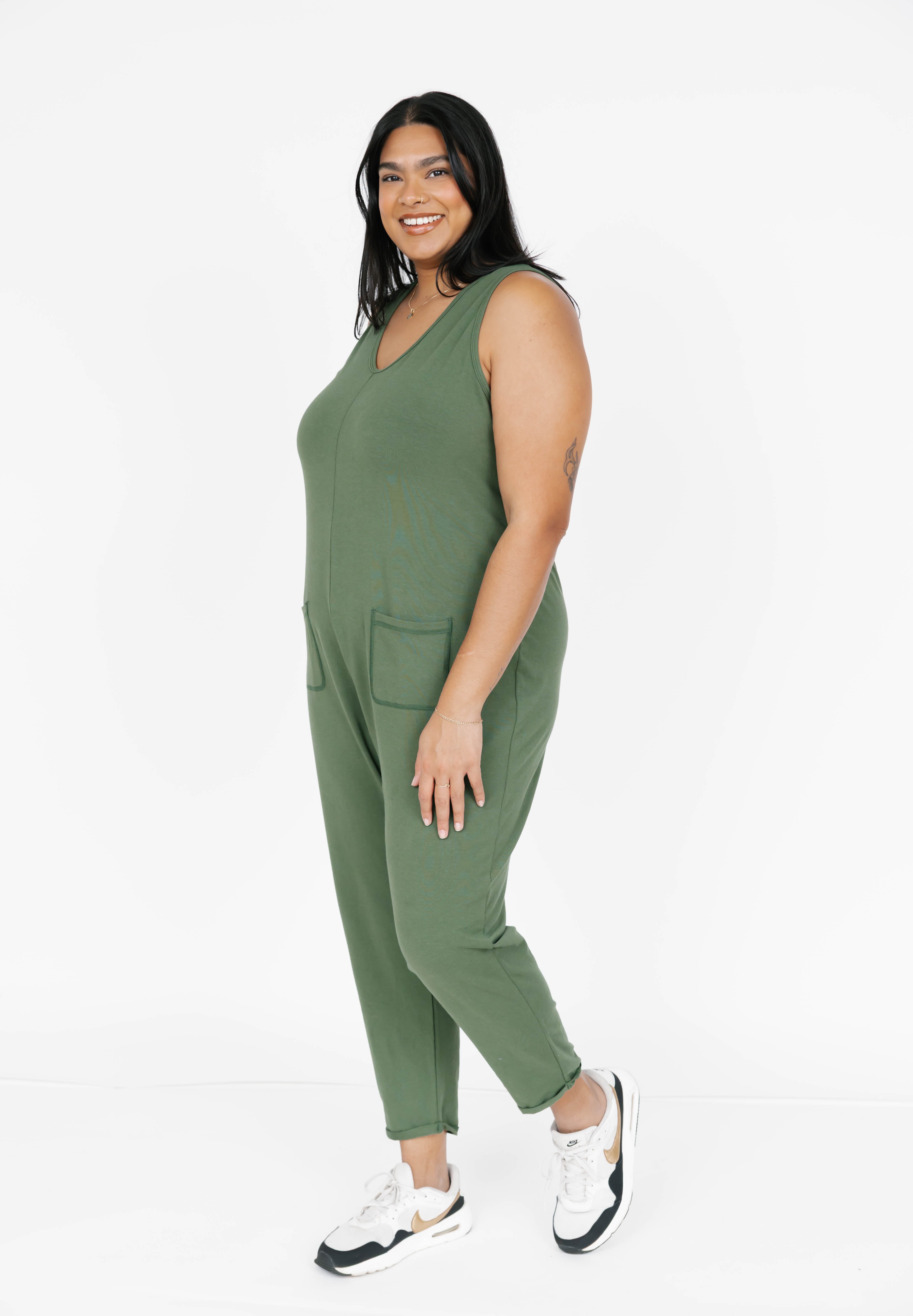 Saturday Romper in Moss Green