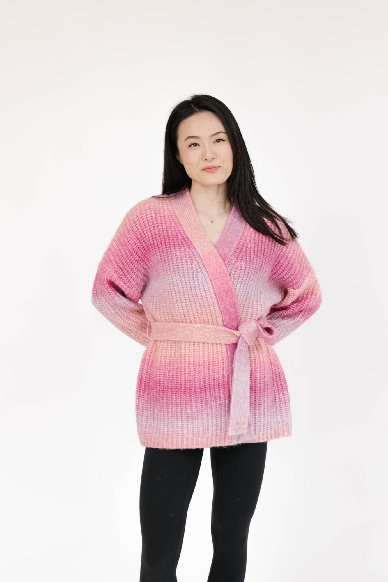 Serena Wrap Cardigan in Pink Ombre